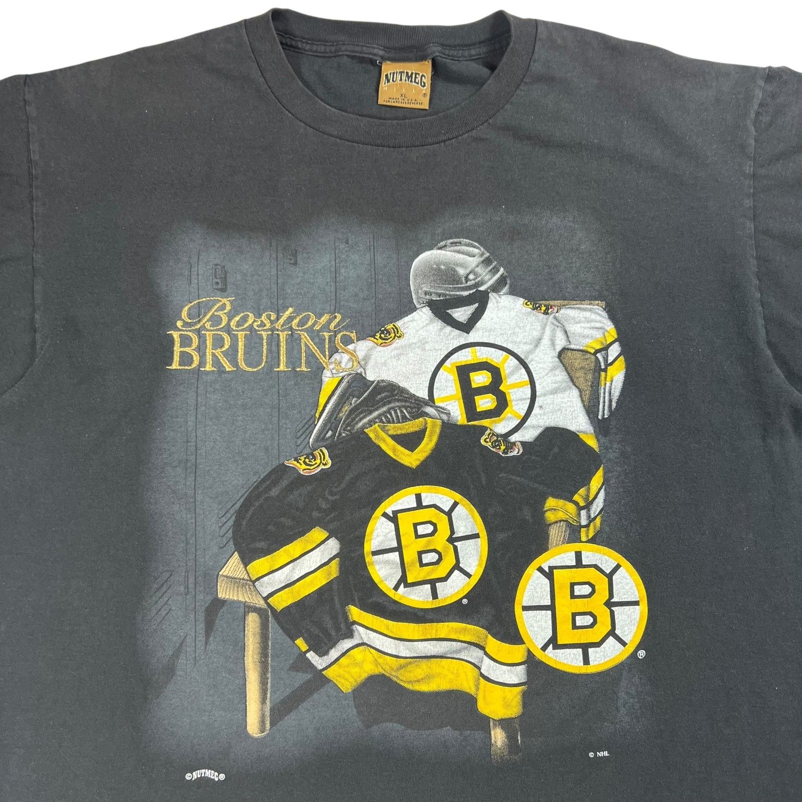 NHL × Nutmeg × Vintage Vintage 90s Nutmeg Boston Bruins faded tee (XL) Size US XL / EU 56 / 4 - 2 Thumbnail