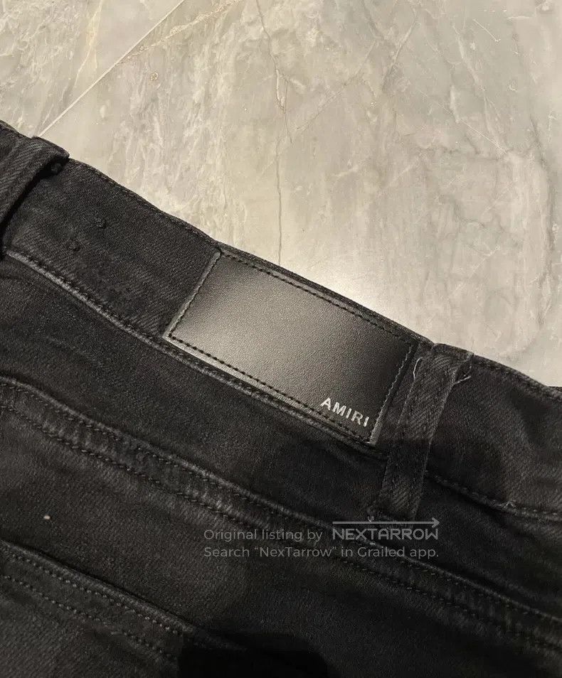 Amiri Amiri Classic豹纹 Checkered Patchwork Black Jeans, Size 30 Size US 30 / EU 46 - 3 Thumbnail