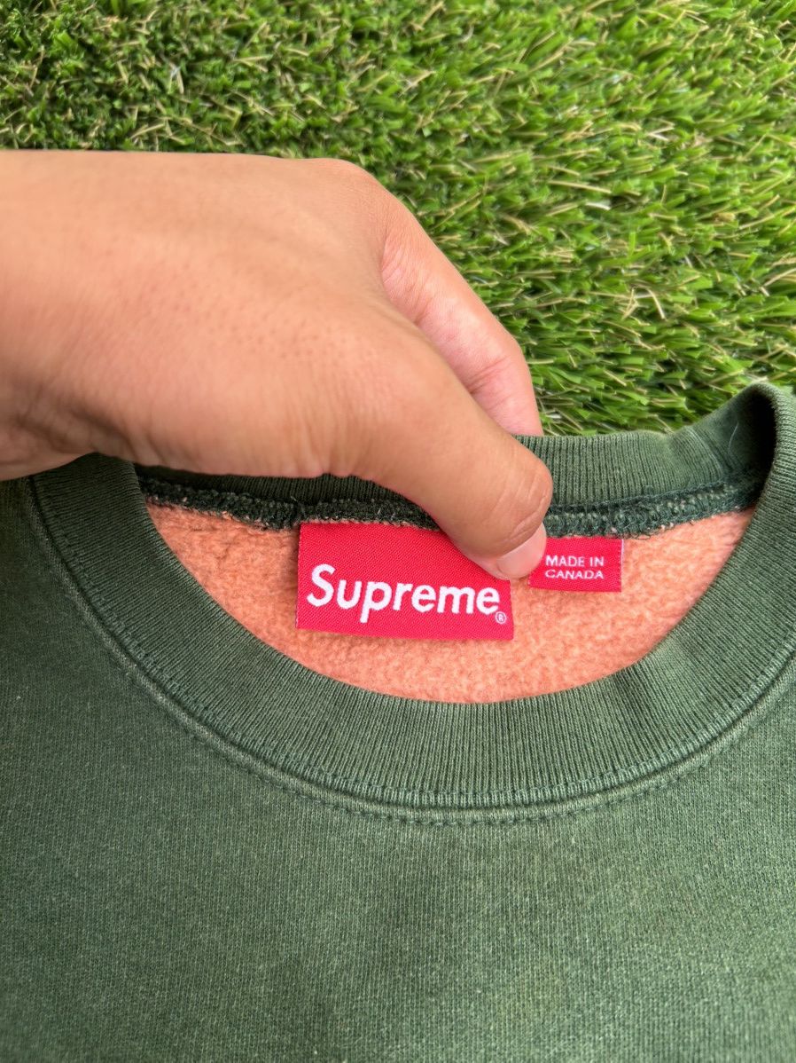 Supreme Supreme SS18 Contrast Small Box Logo Pine Green Sweatshirt Size US M / EU 48-50 / 2 - 3 Thumbnail