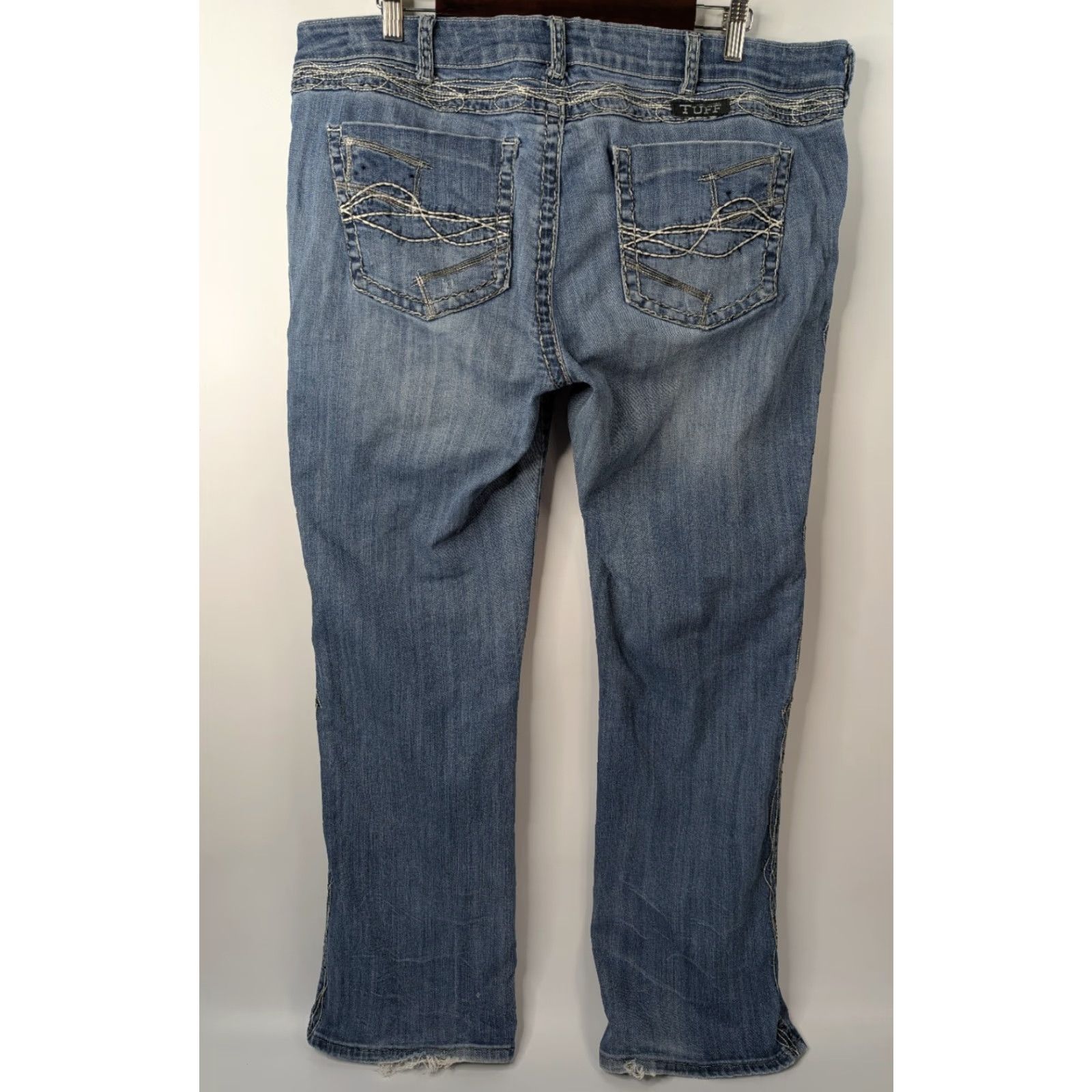 Vintage Cowgirl Tuff Jeans 36X33 Bootcut 5-Pocket Denim Blue Embroidered Rhinestone Pockets Regular Womens Cowgirl Tuff EU Size 25" / US 0 / IT 36 - 3 Thumbnail