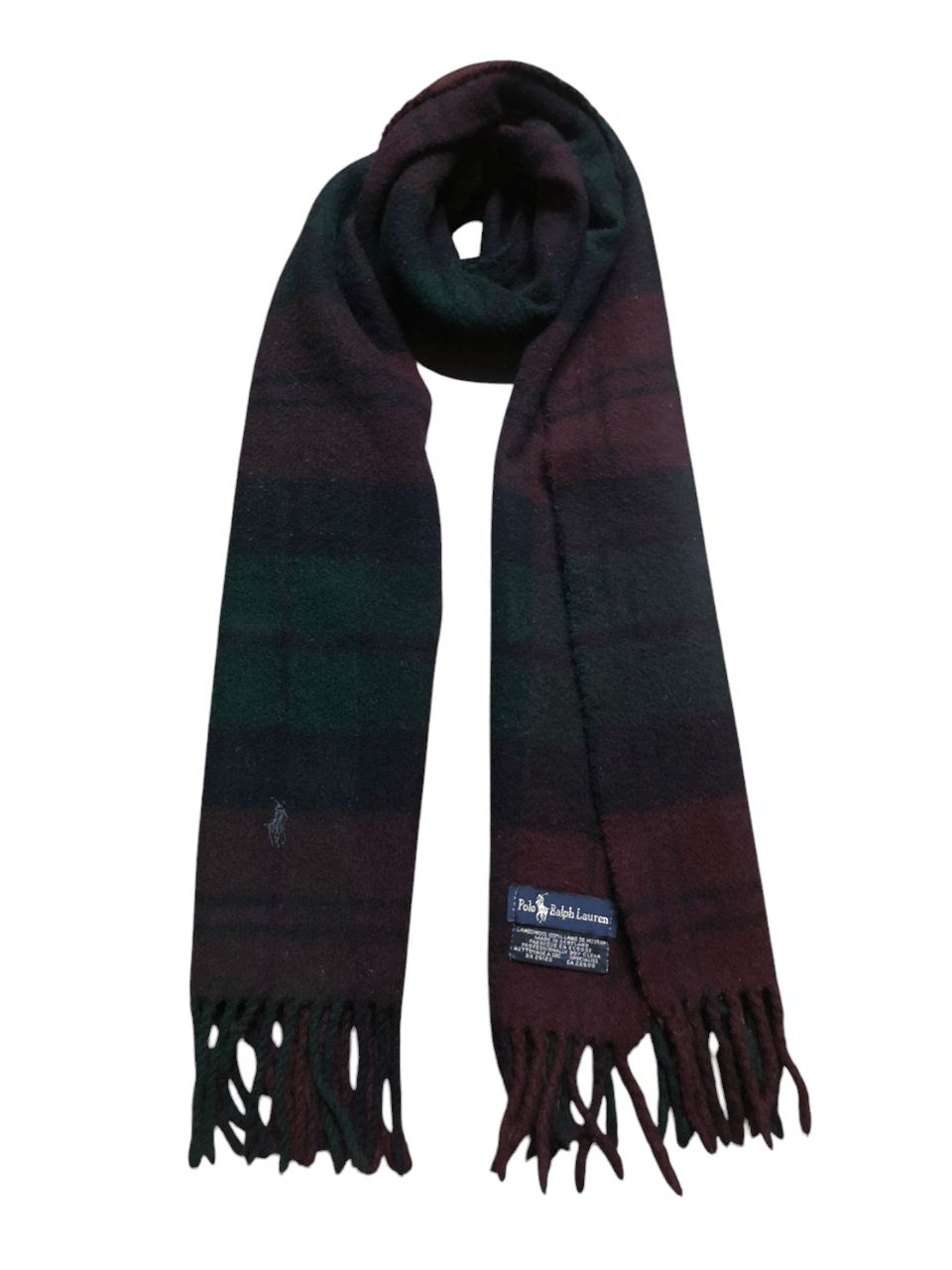 Polo Ralph Lauren × Ralph Lauren × Ralph Lauren Blue Label Vtg Polo Ralph Lauren Lambswool Tartan Multicolor Muffler Size ONE SIZE - 2 Thumbnail