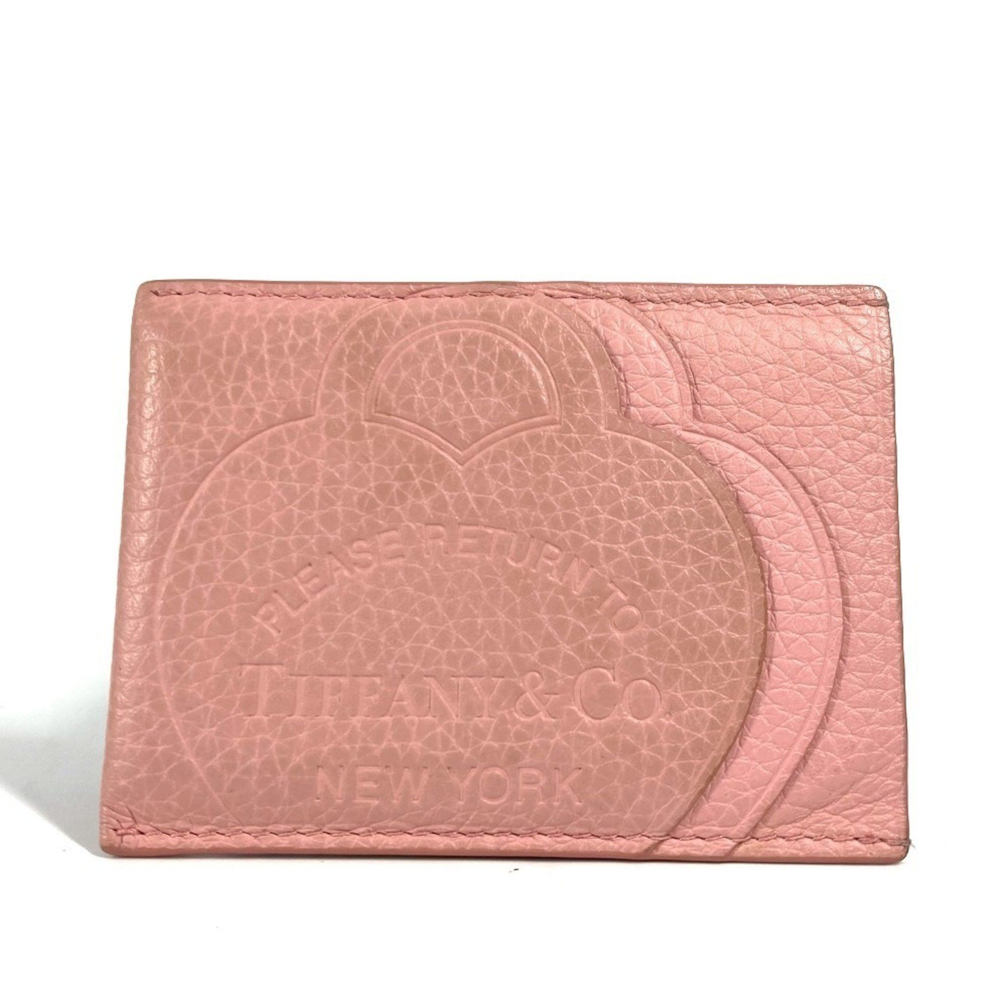 Tiffany & Co. TIFFANY&Co. Tiffany Return to Heart Business Card Holder Pass Case Holder/Card Leather Women's Pink Size ONE SIZE - 1 Thumbnail