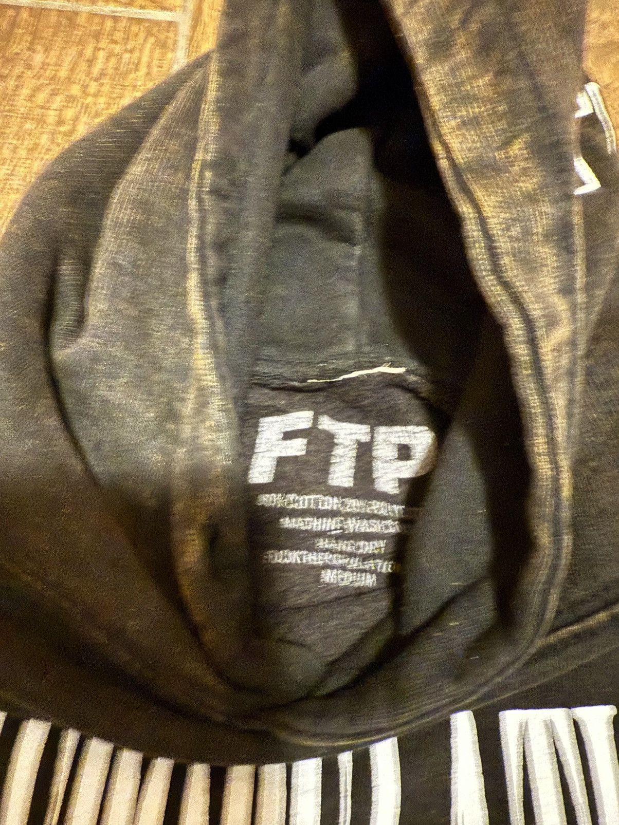 Fuck The Population “FuckThePopulation” bleached hoodie *RARE Size US M / EU 48-50 / 2 - 3 Thumbnail