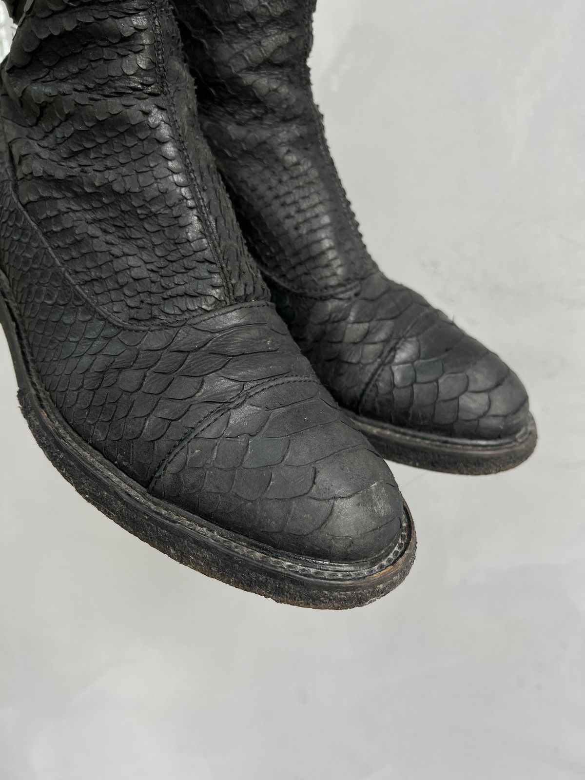 Hedi Slimane Python snake leather avant garde hedi slimane style boots Size US 7 / EU 40 - 3 Thumbnail