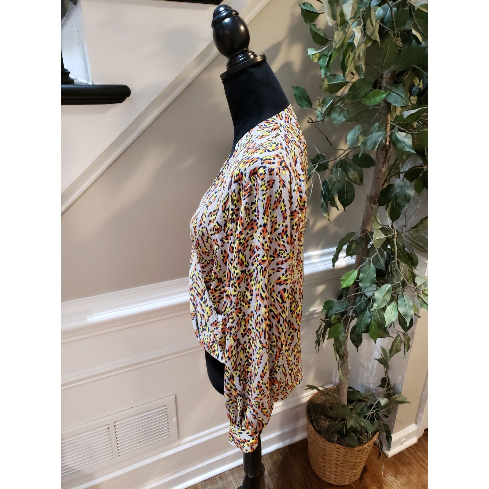 The Unbranded Brand Lush Blouse Women Small Multicolor Leopard Wrap Front Size S / US 4 / IT 40 - 7 Thumbnail