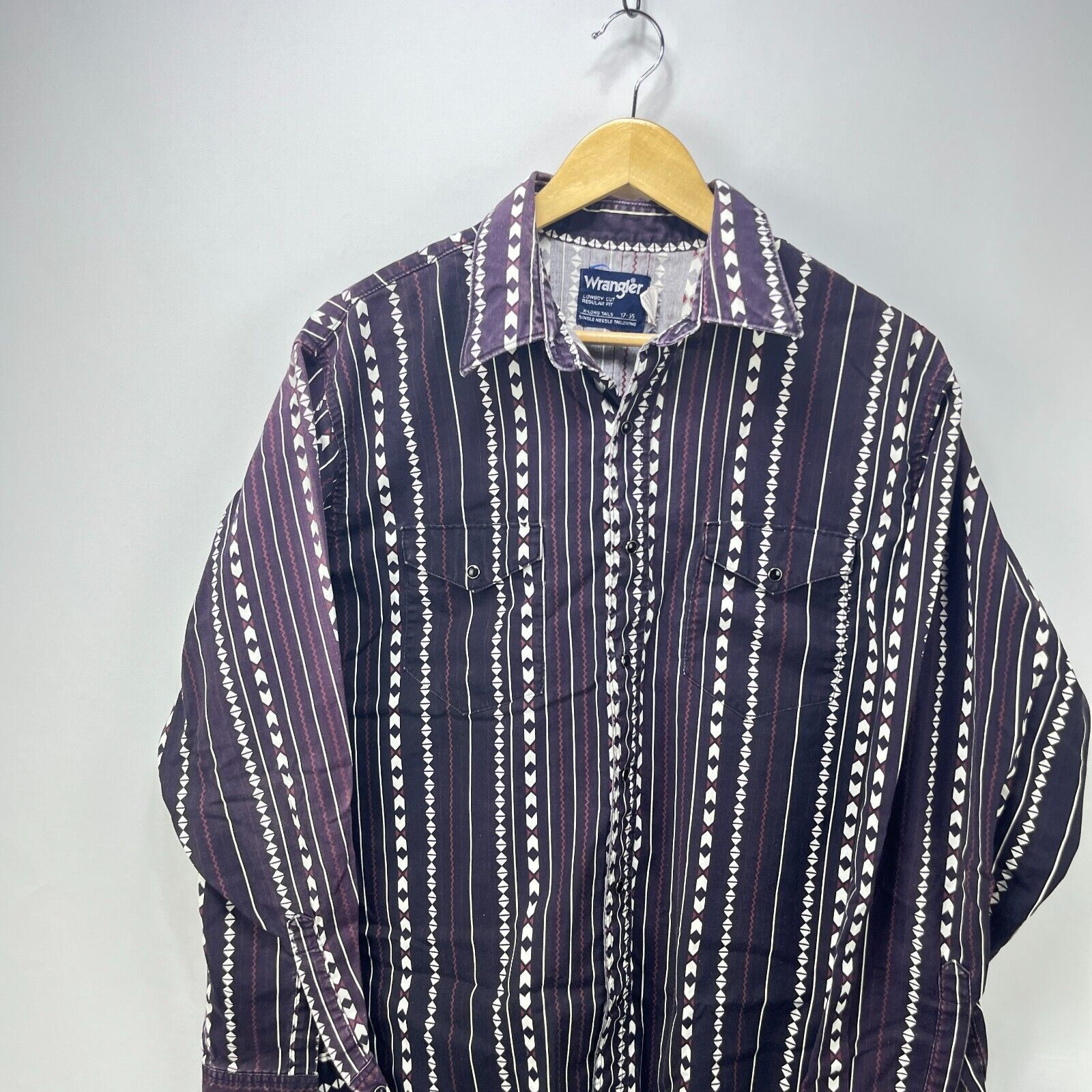 Vintage × Wrangler Vintage 90s Faded Wrangler Western Button Up Long Sleeve XL Size US XL / EU 56 / 4 - 2 Thumbnail