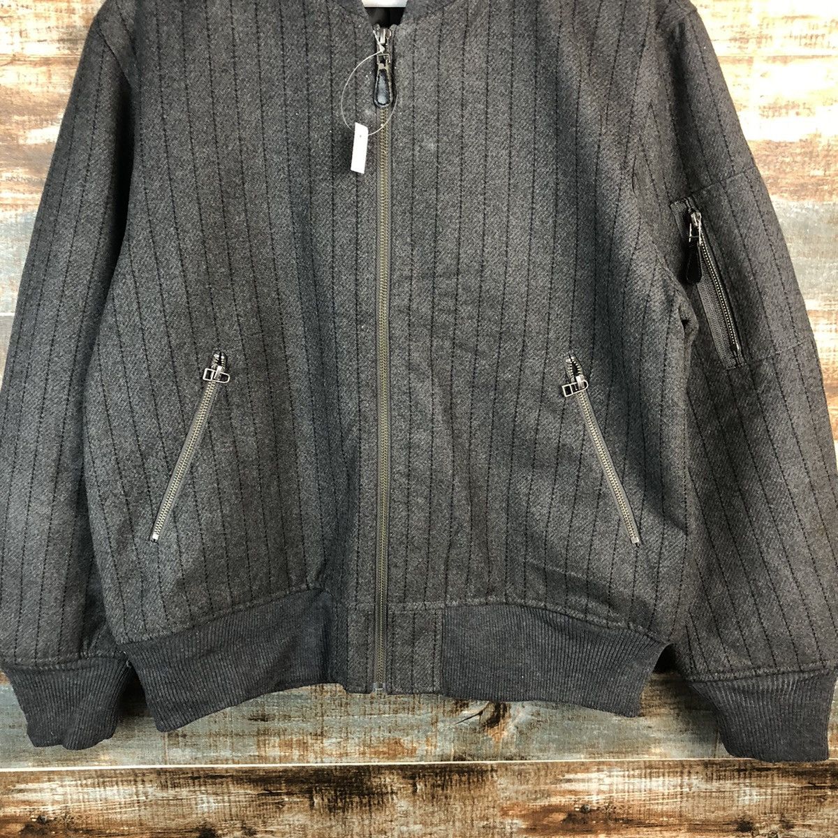 GU GU Grey Bombers Jacket #A1298 Size US L / EU 52-54 / 3 - 6 Thumbnail