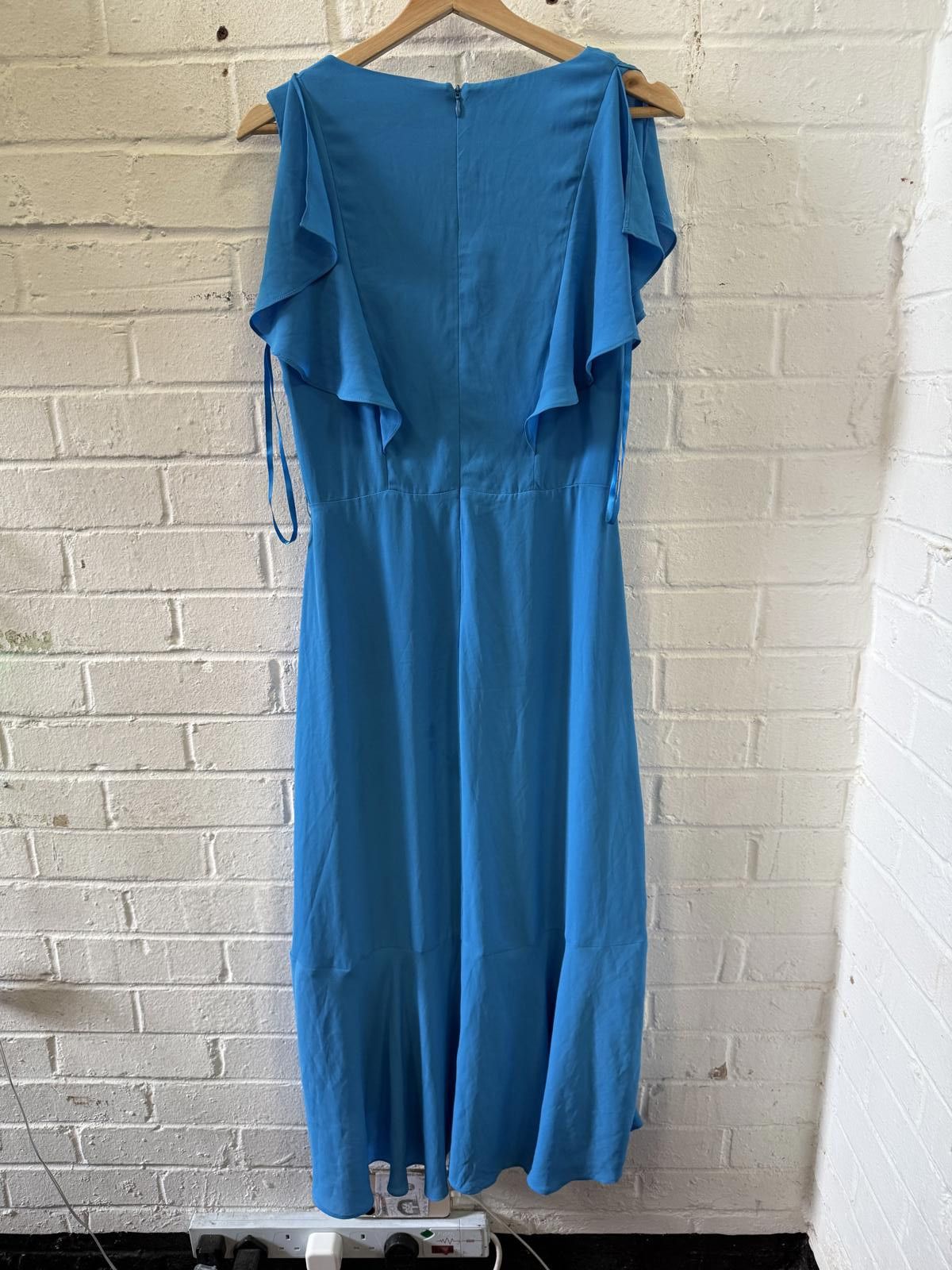 Designer P-614 Stunning Karen Millen Blue Ruffled Maxi Dress - UK 10 Size M / US 6-8 / IT 42-44 - 3 Thumbnail