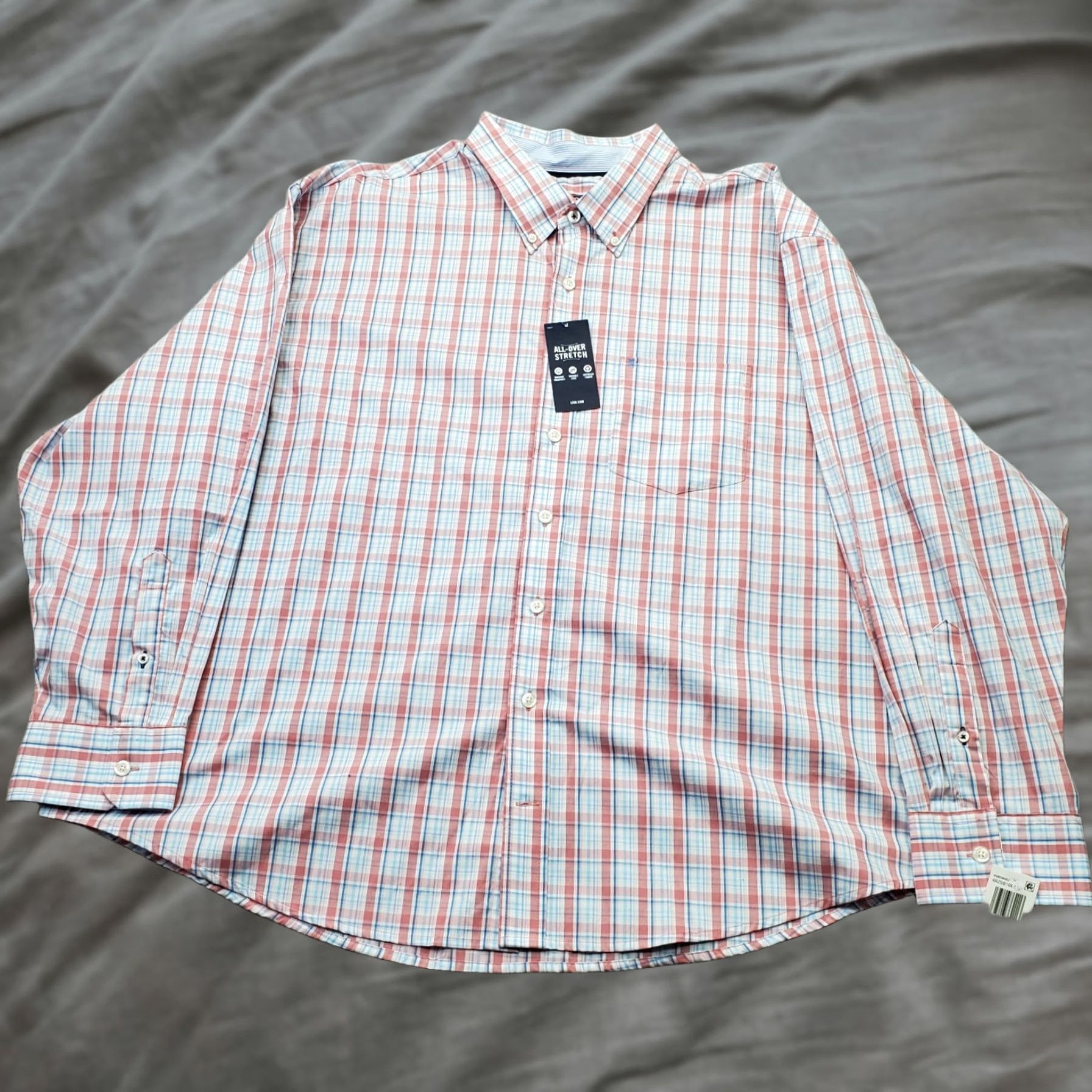 Izod IZOD Men's Shirt 3XB Big & Tall Plaid Button-Down Multi Color Comfort Stretch Casual Size US XXL / EU 58 / 5 - 1 Thumbnail