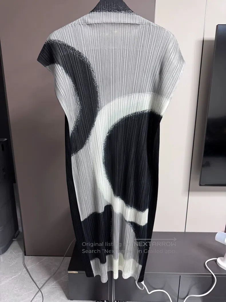 Issey Miyake Issey Miyake Ink Wash Long Smiley Collar Dress Size XL / US 12-14 / IT 48-50 - 2 Thumbnail