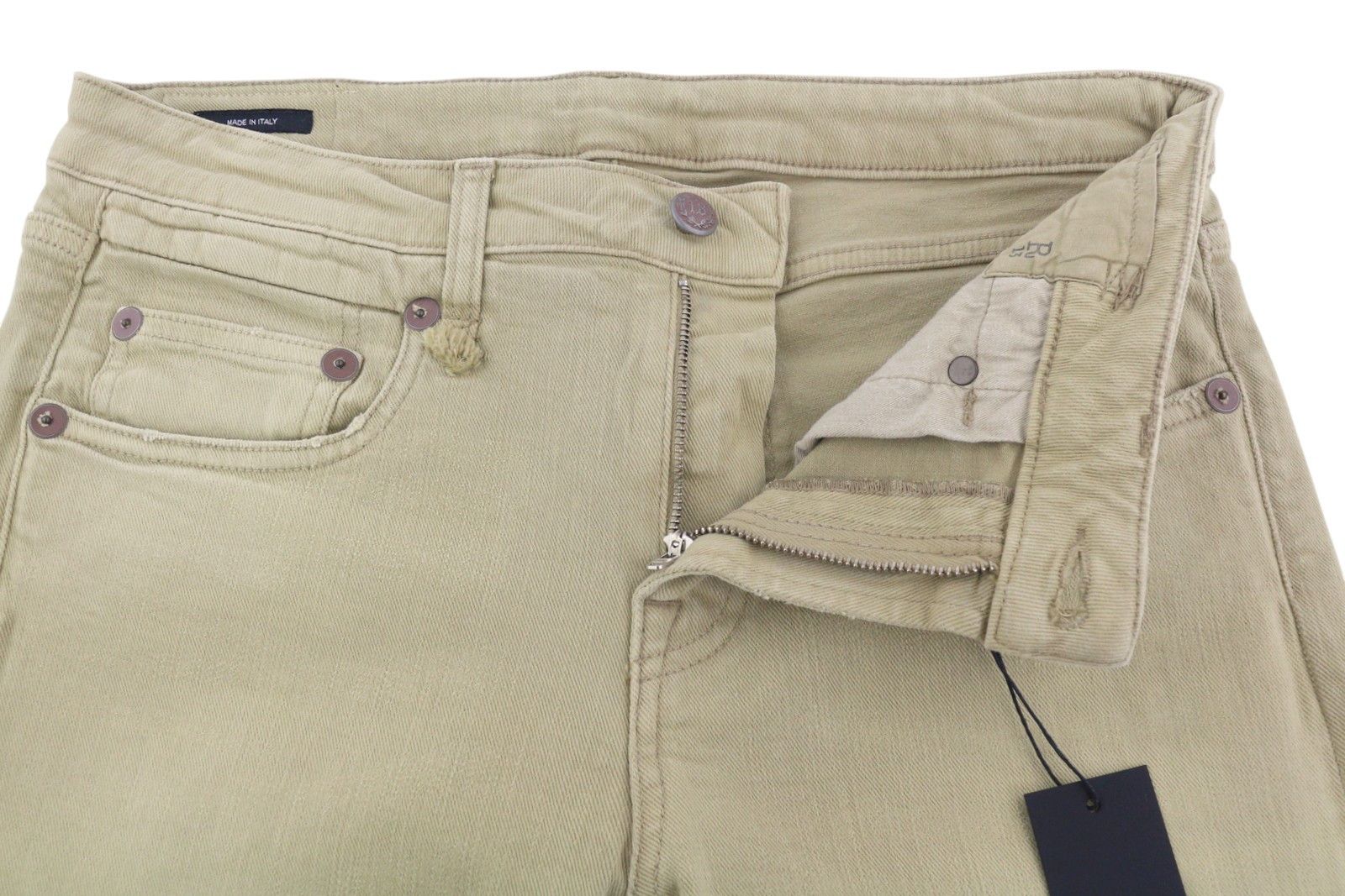R13 BOY STRAIGHT 29 Khaki Stretch Faded Ankle Casual 86283 Size 29" - 5 Thumbnail
