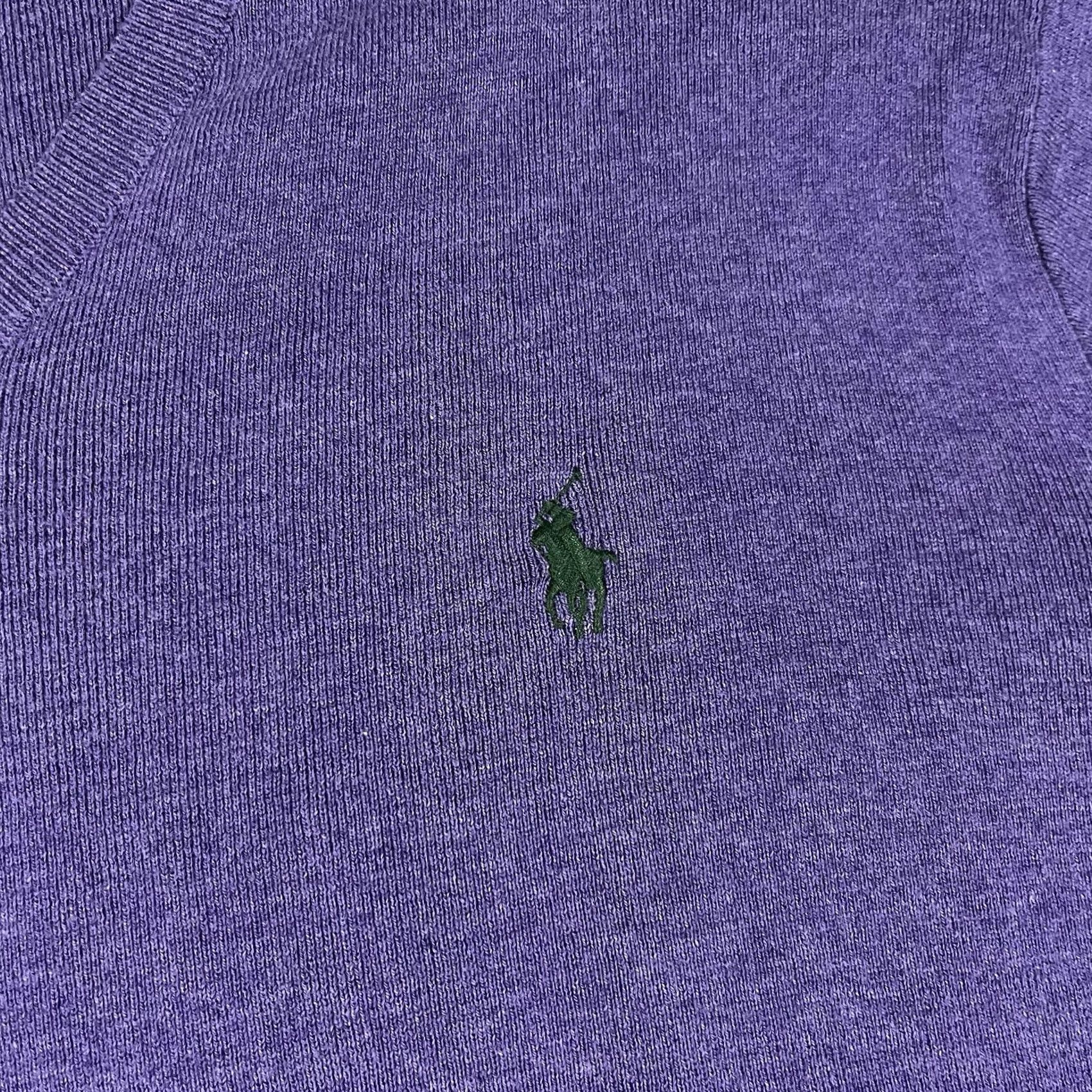 Polo Ralph Lauren Polo Ralph Lauren Sweater Mens XL Purple V-Neck Long Sleeve Knit Pullover Preppy Classic Colorful Retro Size US XL / EU 56 / 4 - 7 Thumbnail