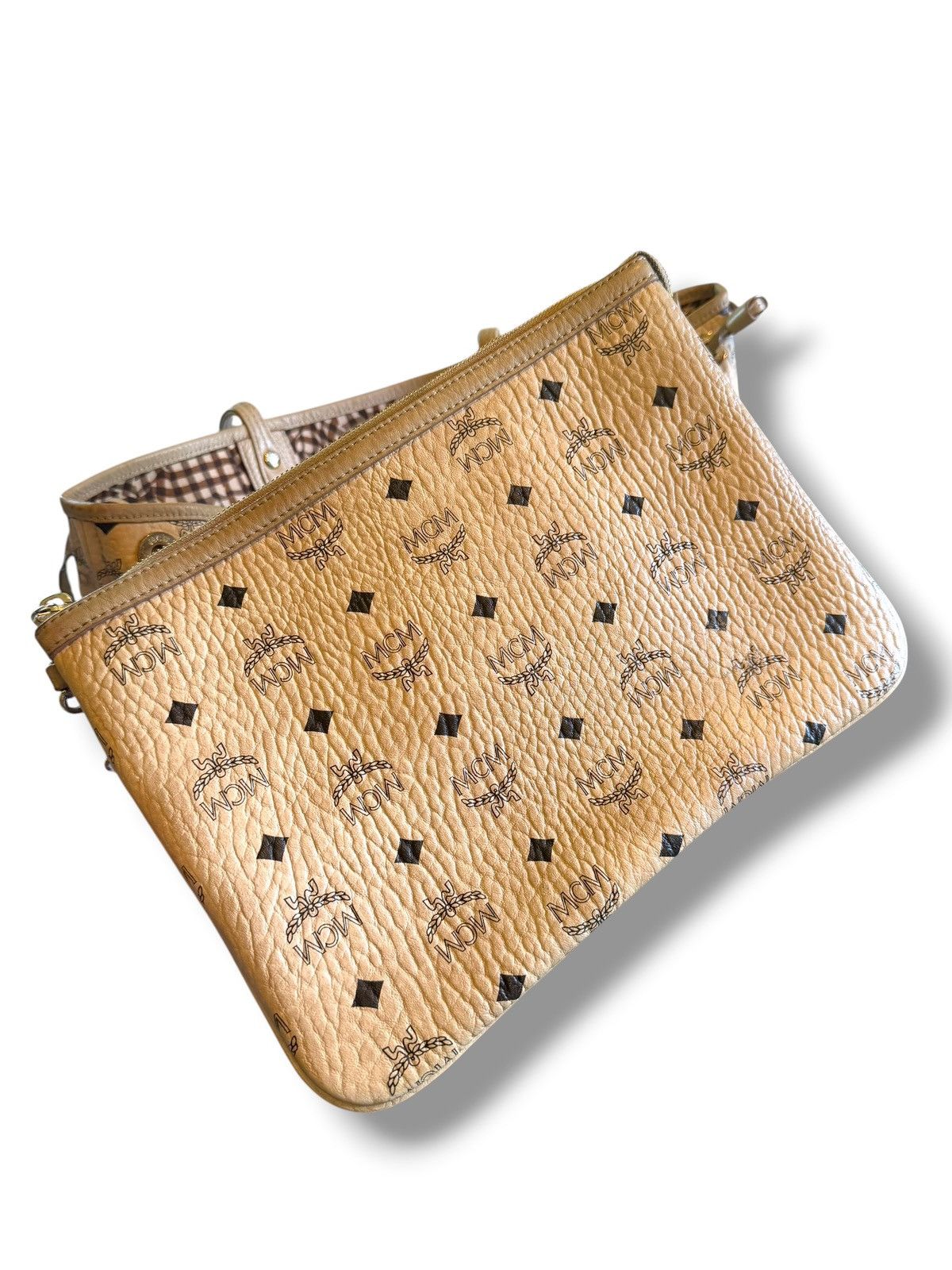 MCM MCM Liz Shopper Bag - Reversible Visetos Tan Size ONE SIZE - 7 Thumbnail