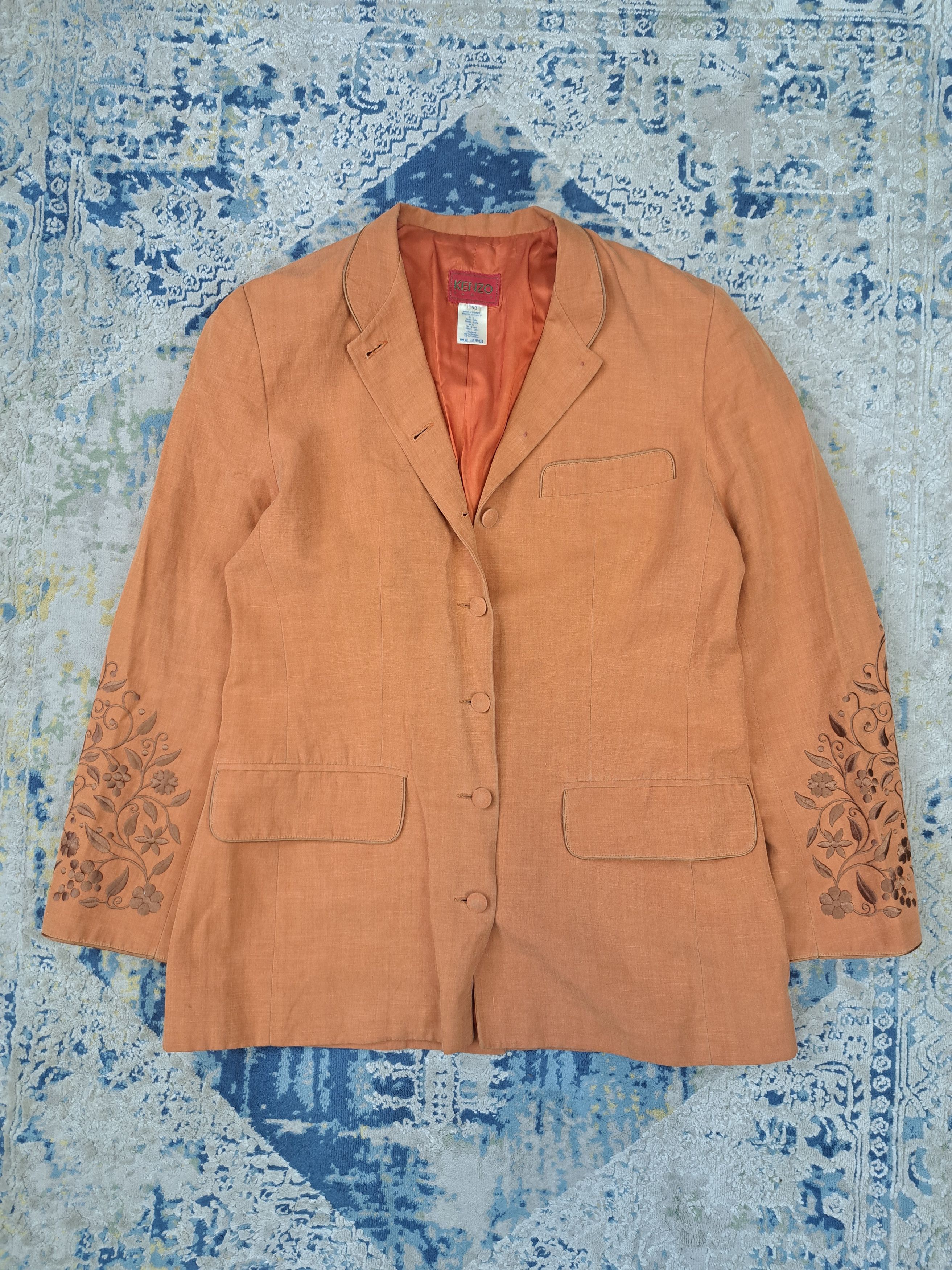 Kenzo Kenzo Floral Embroidery Silk Avant Garde Blazer Japan Style Size XL / US 12-14 / IT 48-50 - 1 Thumbnail