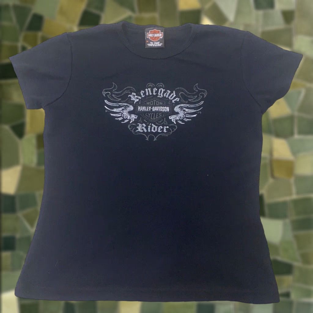 Harley Davidson VINTAGE Harley-Davidson Womens Shirt T-Shirt Regular Black 100% Cotton Jersey Short Sleeve Crew Neck Basic Motorcycle Size M / US 6-8 / IT 42-44 - 1 Thumbnail