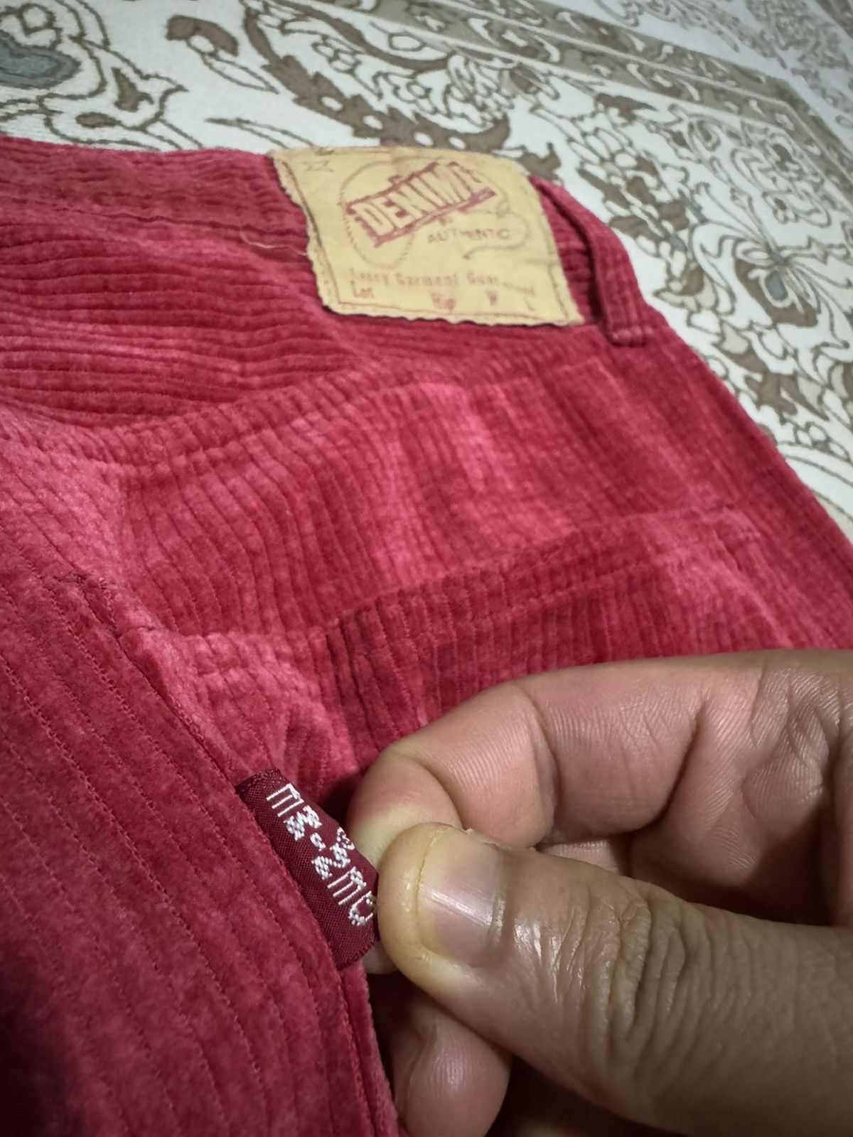 Denime × Japanese Brand Vtg Japan Denime Western Style Corduroy Jeans Size US 31 - 4 Thumbnail