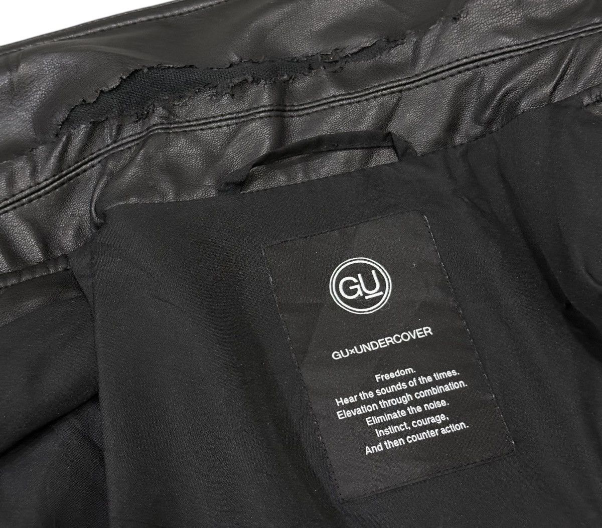Undercover Vintage Undercover X GU Double Collar Faux Leather Jacket Size US M / EU 48-50 / 2 - 20 Thumbnail