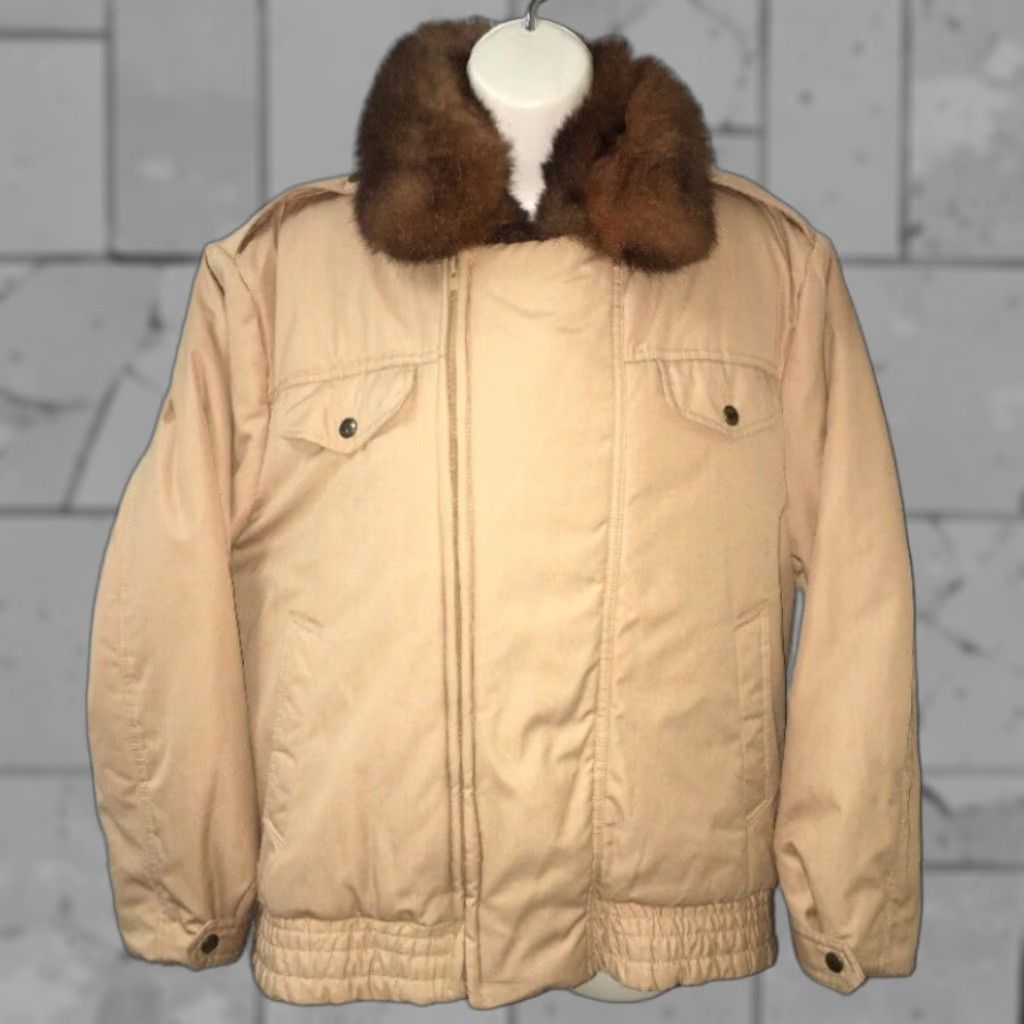 Vintage VINTAGE J.Park Womens Brown Fur Collar Apossum Full Zip Jacket Medium Size M / US 6-8 / IT 42-44 - 1 Thumbnail