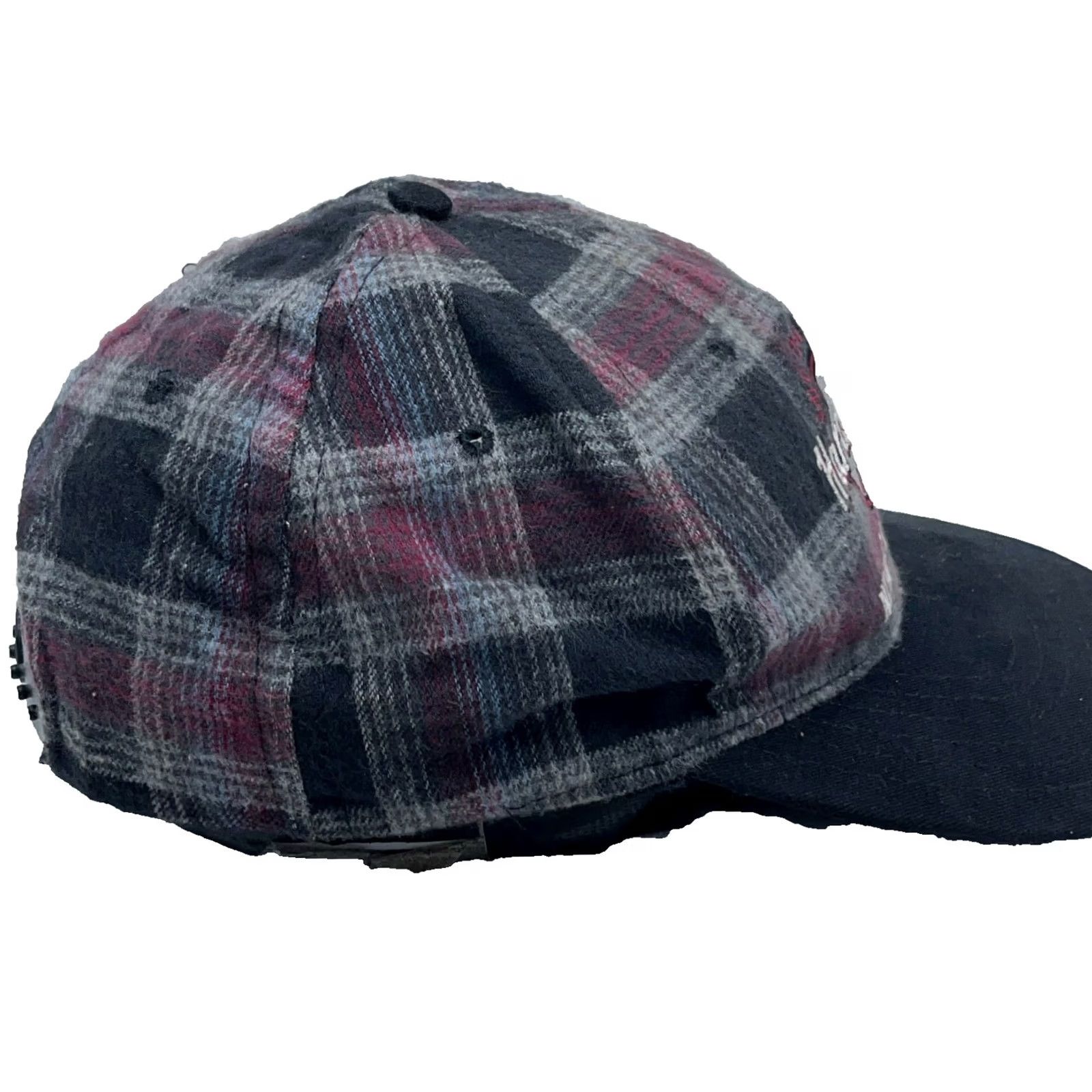Hard Rock Cafe Vintage Hard Rock Cafe Hat Cap Snapback Black Gray Plaid Wool Blend 90s Y2K USA Size ONE SIZE - 5 Thumbnail