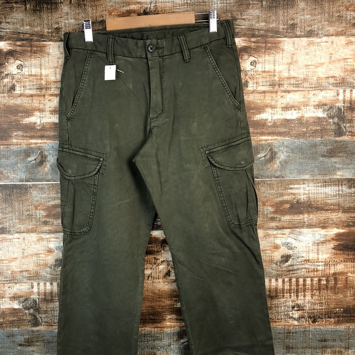 Japanese Brand DLL Uniqlo Green Cargo Multipocket Pants #C650 Size US 30 / EU 46 - 4 Thumbnail