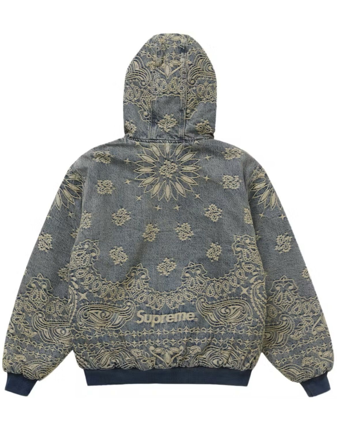 Supreme Supreme SS25 Bandana Jacquard Denim Hooded Work Jacket Size US L / EU 52-54 / 3 - 6 Thumbnail