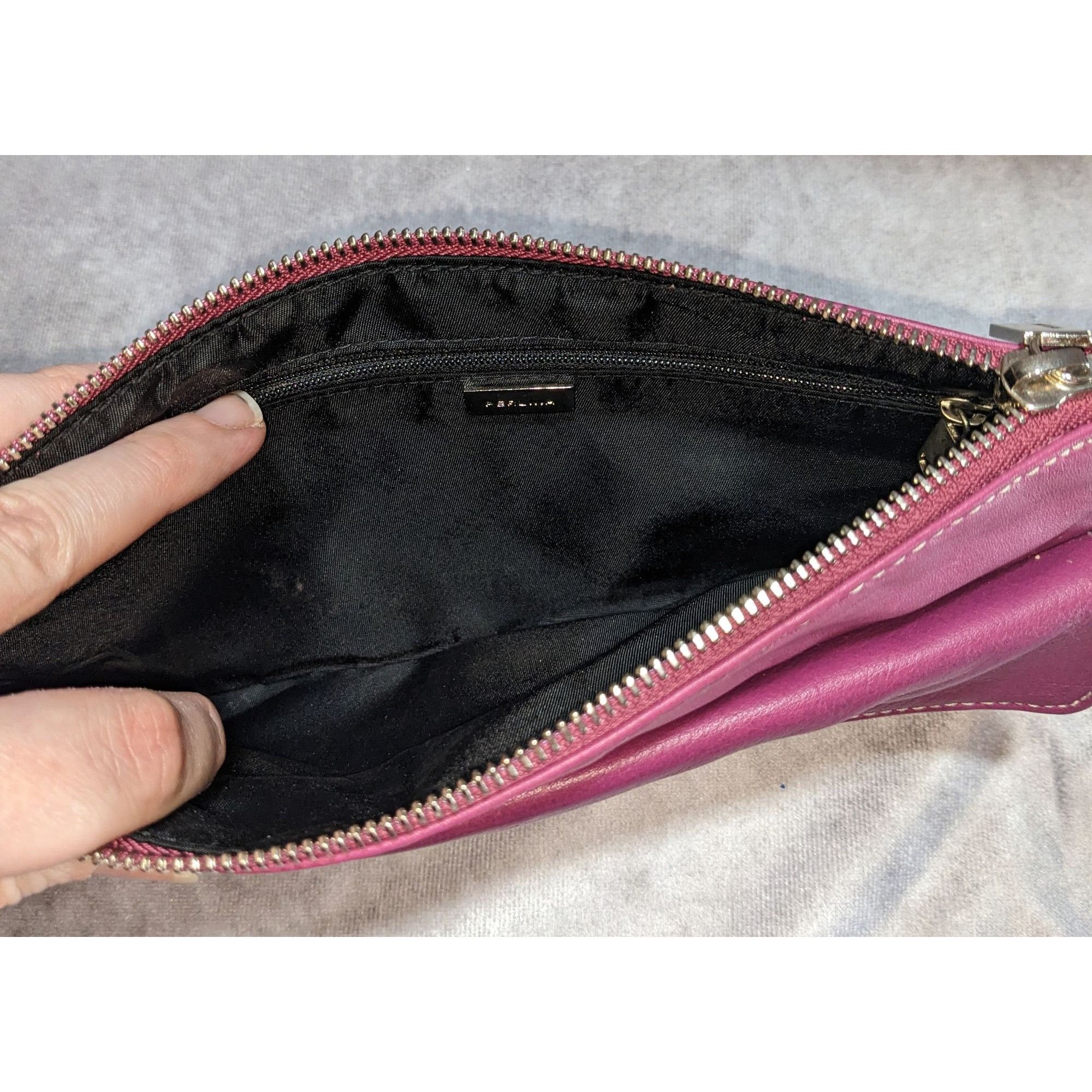 Other Perlina Purple Leather Wristlet Clutch With Silver Hardware Size ONE SIZE - 9 Thumbnail