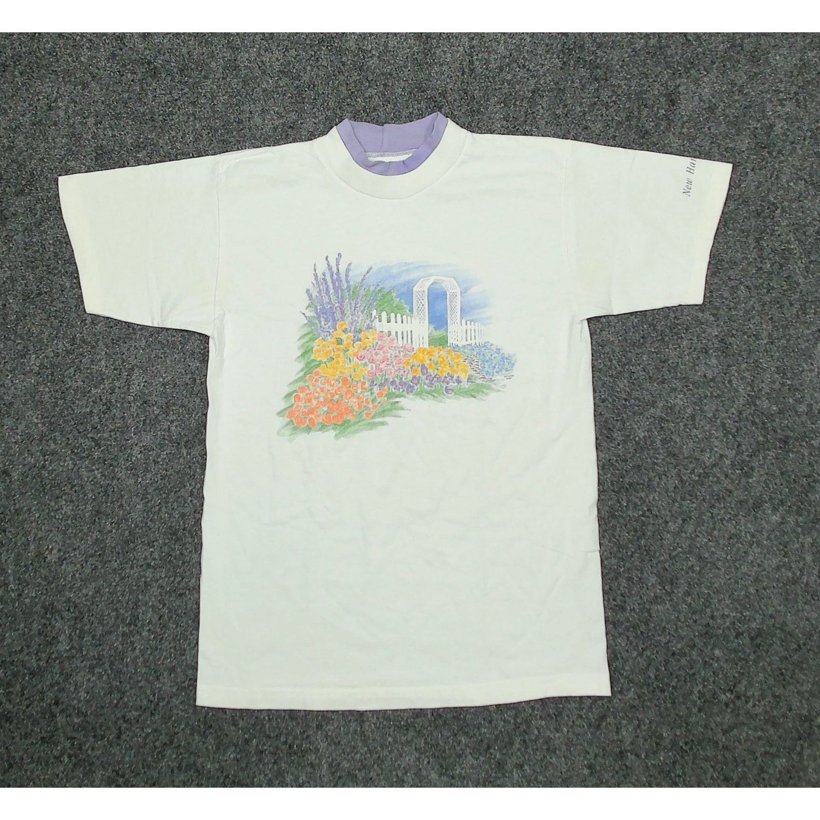 Vintage VTG 1997 Artisans Single Stitch Floral Garden Tee (19x28) Size M / US 6-8 / IT 42-44 - 3 Thumbnail