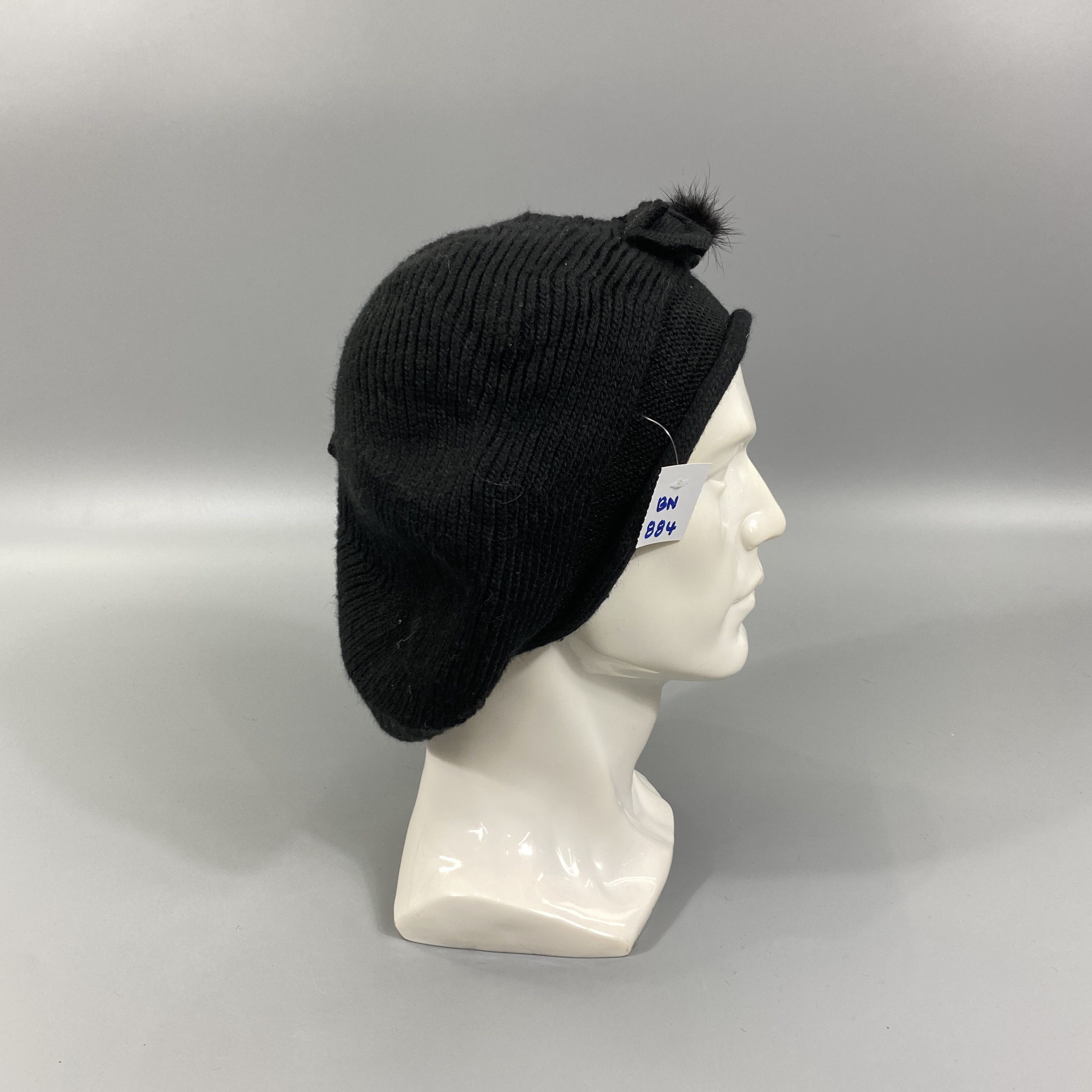 Japanese Brand Black Baret With Ribbon Hats -BN884 Size ONE SIZE - 4 Thumbnail