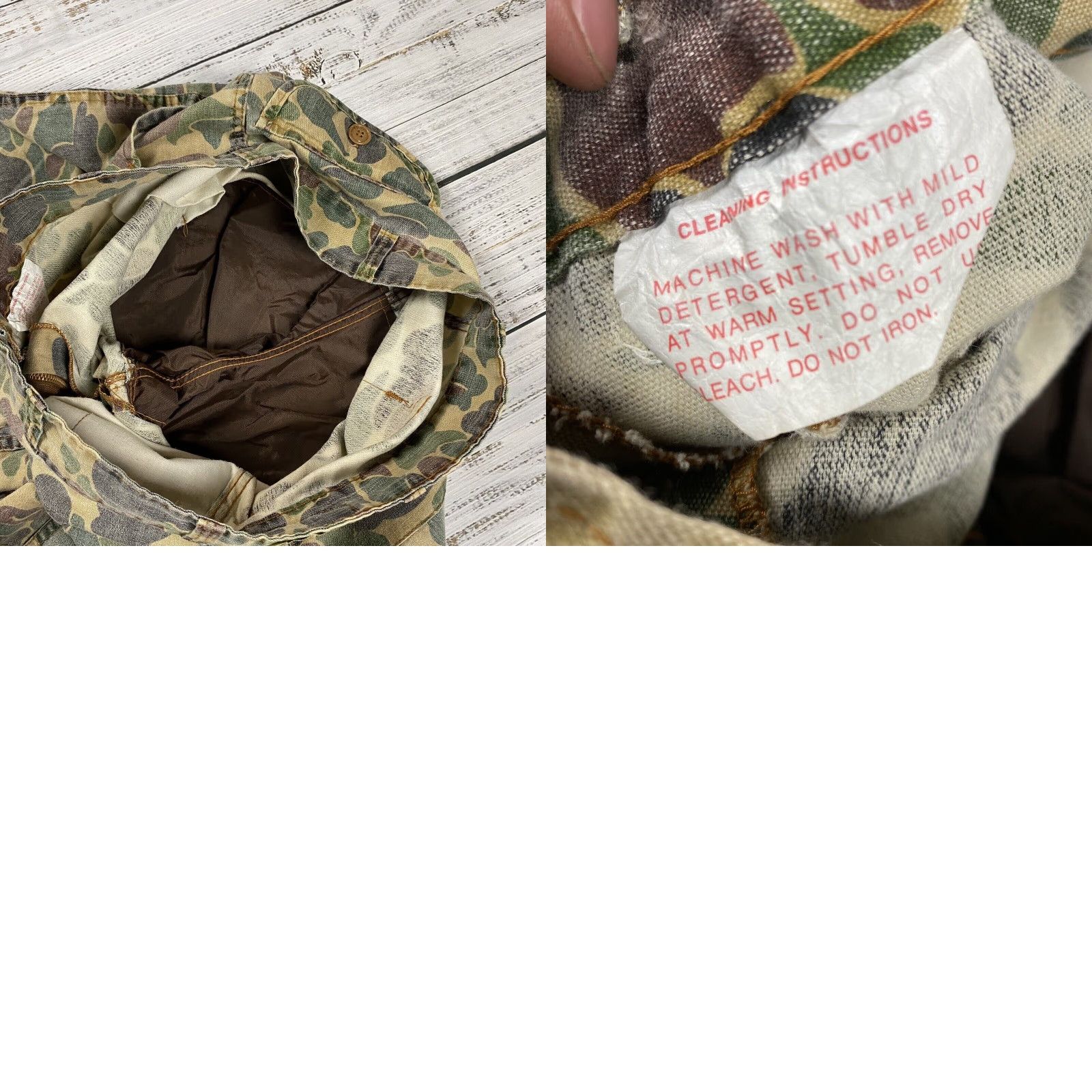 Doublet VINTAGE 1970s American Field Sportswear Duck Camo Double Knee Work Pants Brown Cotton Mens 40 outdoor, military style Size US 40 / EU 56 - 8 Thumbnail