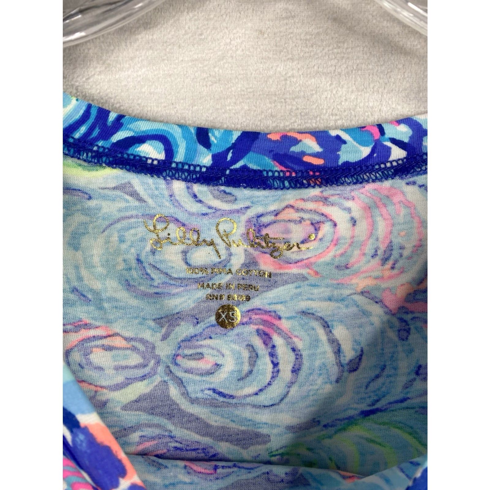Lilly Pulitzer Lilly Pulitzer Dress Womens XS Blue Floral Tropical Slit Sleeve Shift Shirt Size XS / US 0-2 / IT 36-38 - 3 Thumbnail
