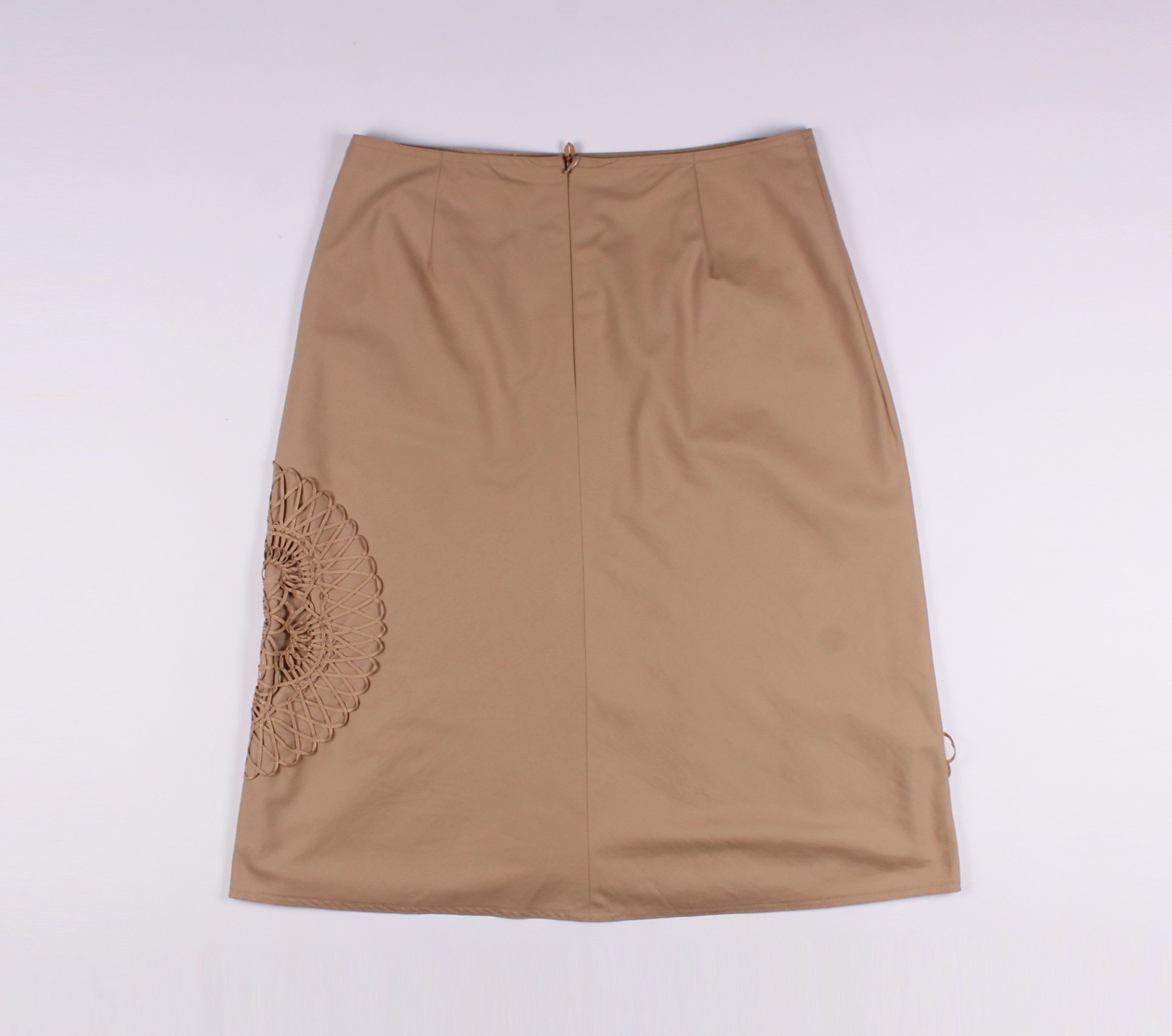 Akris Akris A-Line Application Beige Midi Skirt Size 30" / US 8 / IT 44 - 8 Thumbnail