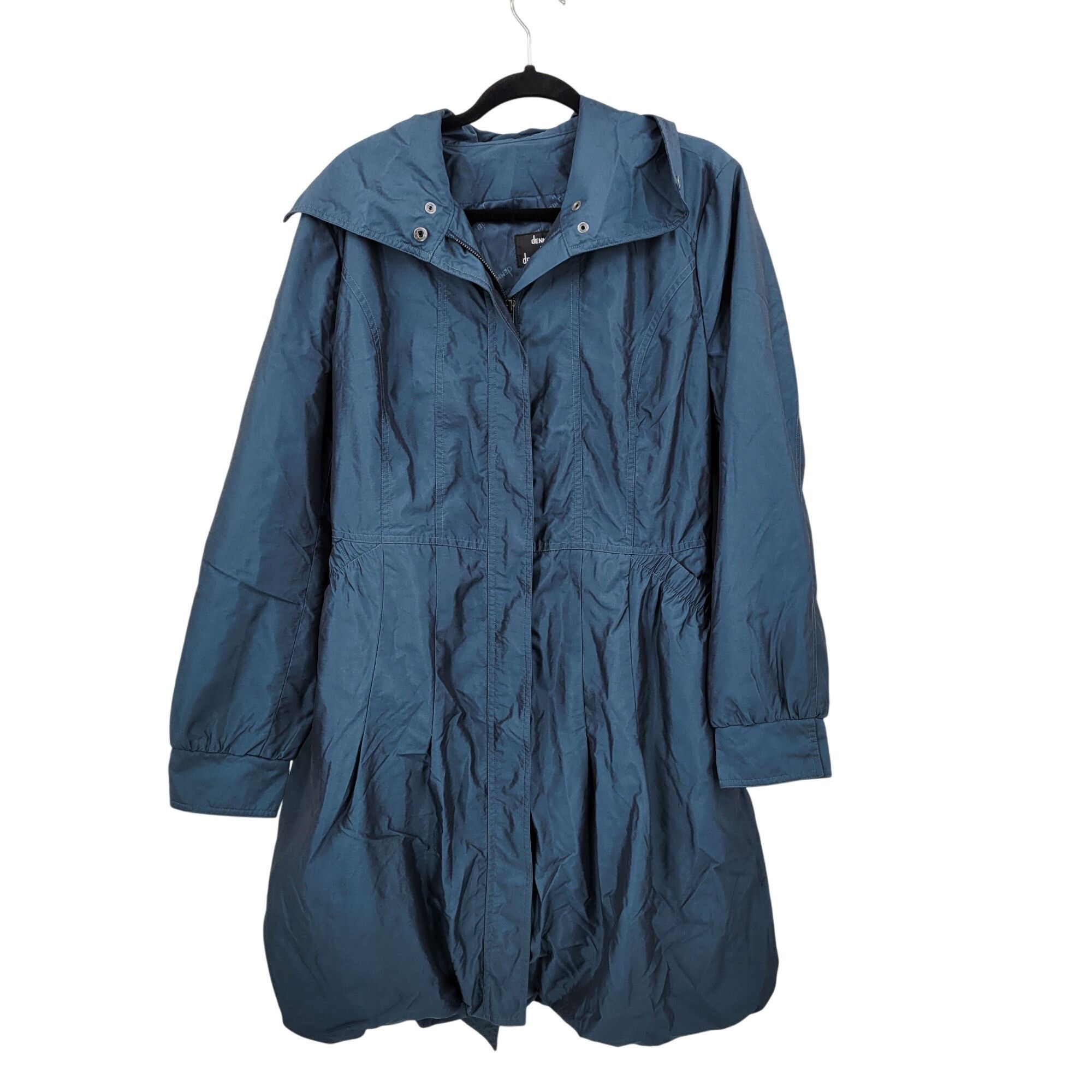 Other Dennis Teal Blue Belted A-line Balloon Hem Jacket Sz M Light Size M / US 6-8 / IT 42-44 - 10 Thumbnail