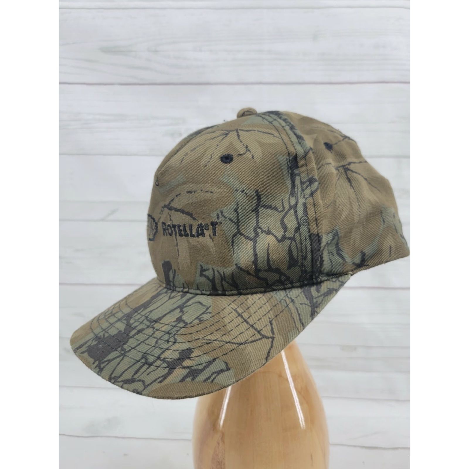 Vintage LUNA Shell Rotella T Camouflage Adjustable Hat Men's Camouflage Baseball Cap Adjustable Cap Size ONE SIZE - 3 Thumbnail