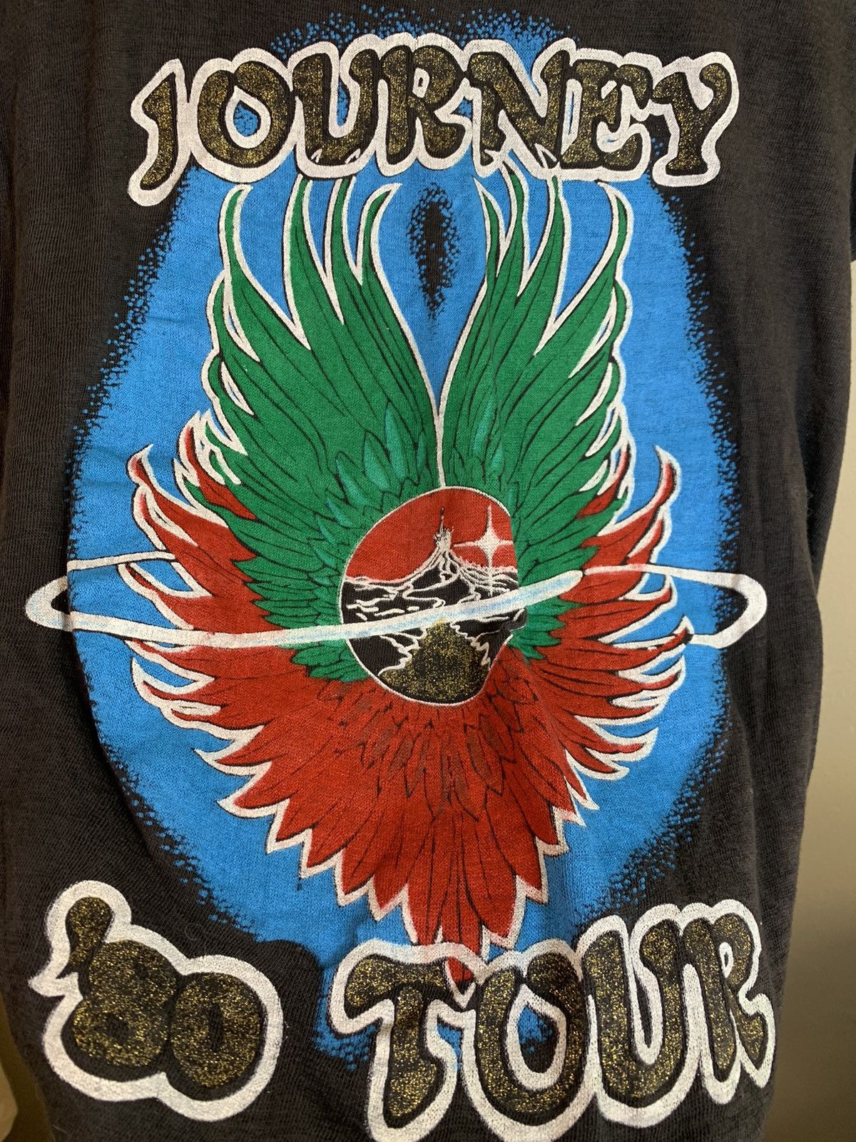 Band Tees × Vintage *RARE* Vintage 1980 Journey Single Stitch Tour Band T-Shirt Size US S / EU 44-46 / 1 - 5 Thumbnail