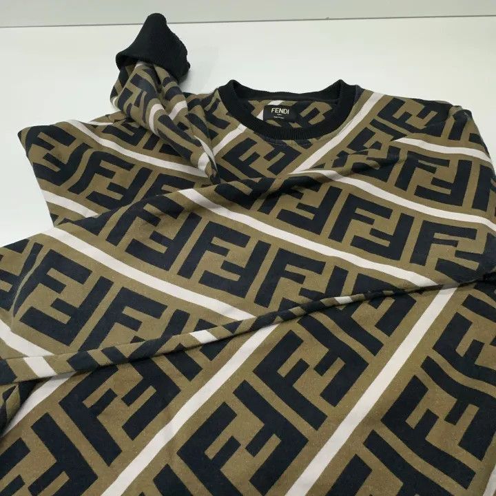 Fendi Fendi Brown Letter Print Long Sleeve Sweatshirt -2507 Size US M / EU 48-50 / 2 - 5 Thumbnail