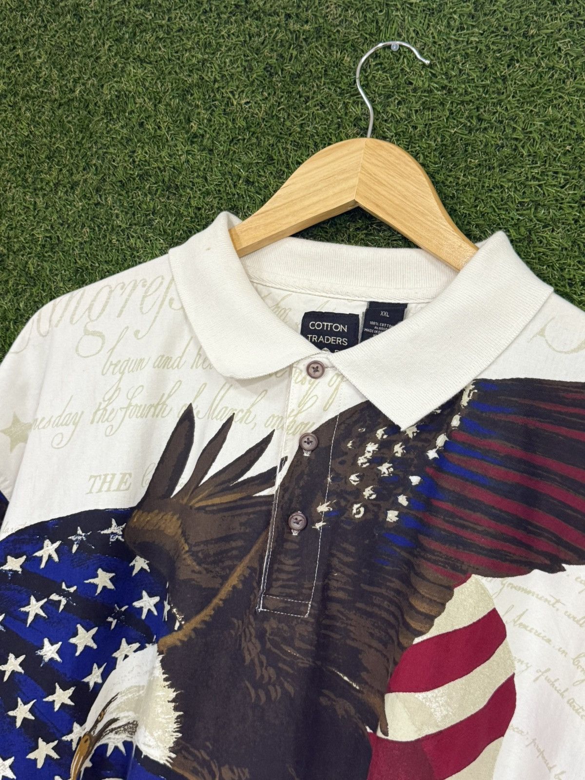 Vintage RARE American Bald Eagle All Over USA America Polo 2XL Size US XXL / EU 58 / 5 - 6 Thumbnail