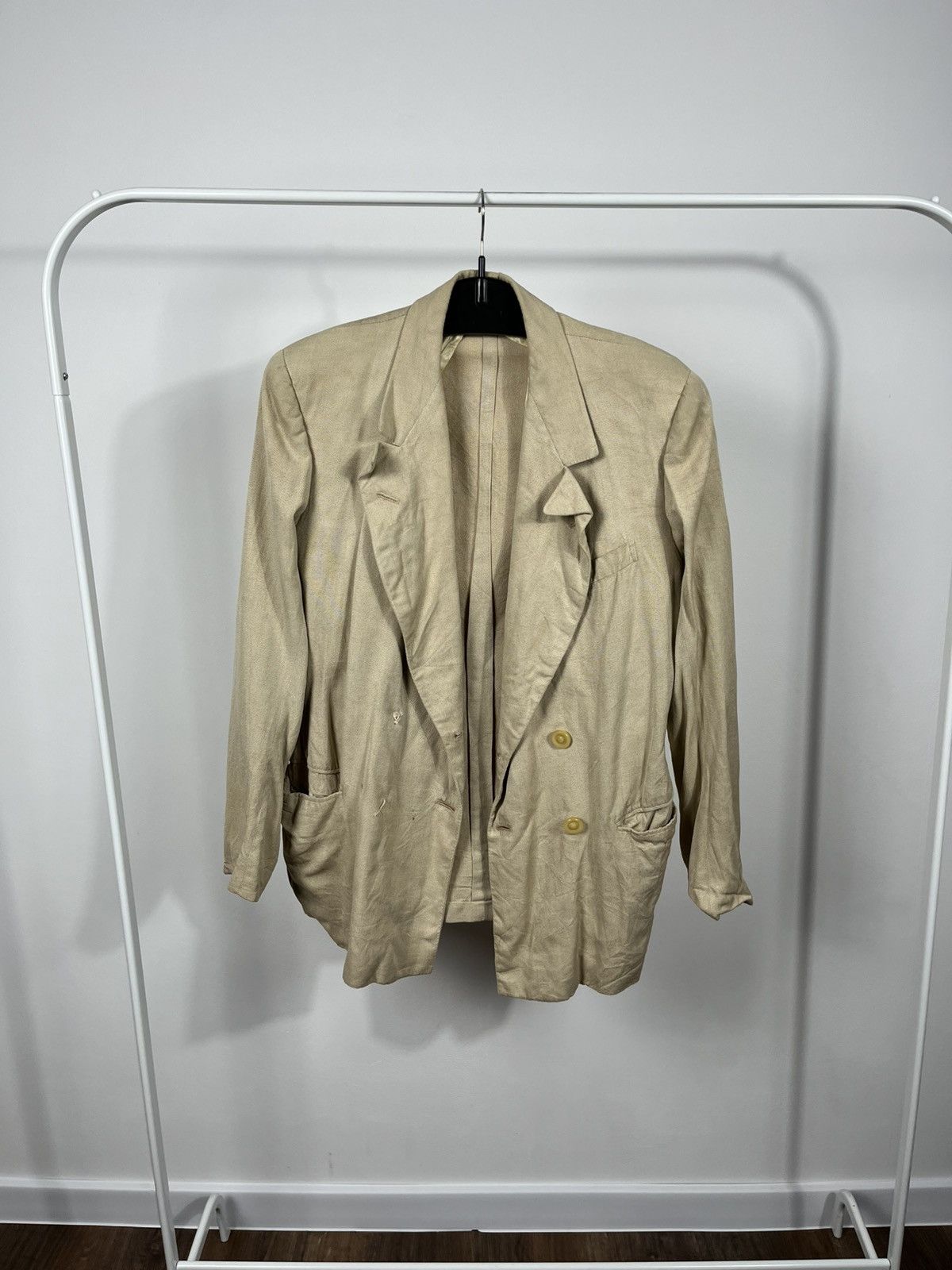 Other Vintage Mens Beige Double Breasted Blazer Tailored Jacket Size US S / EU 44-46 / 1 - 1 Thumbnail