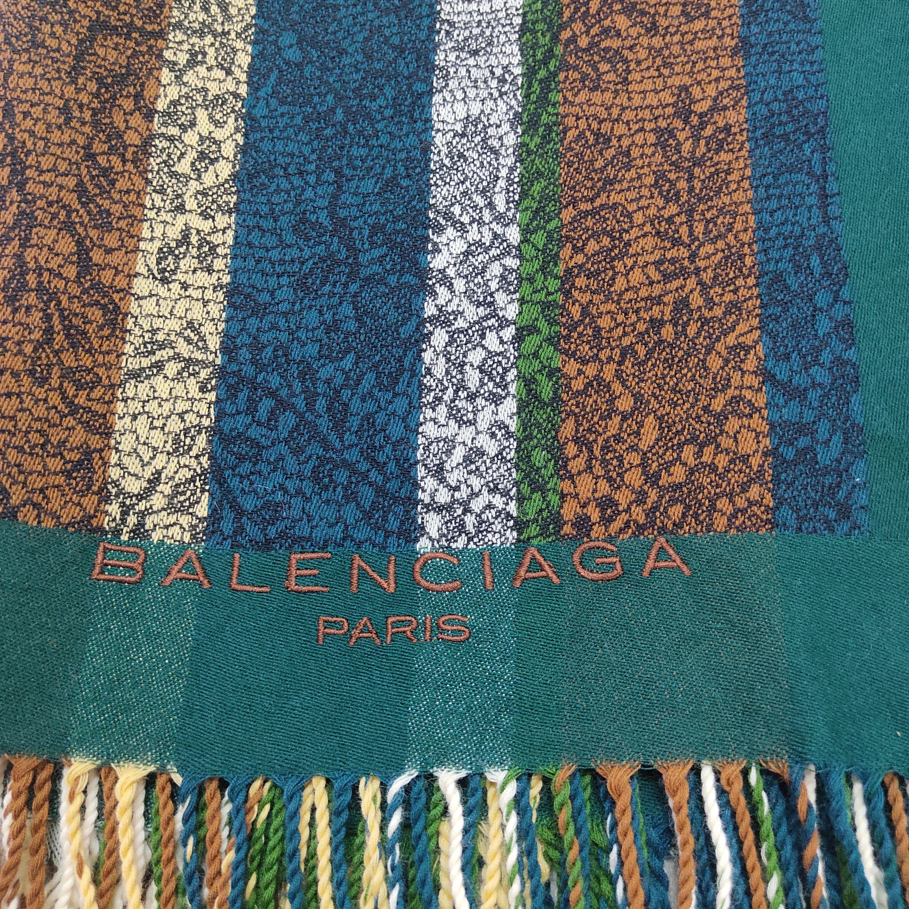 Balenciaga BALENCIAGA Striped Multicolour Woolen Muffler Shawl Size ONE SIZE - 4 Thumbnail