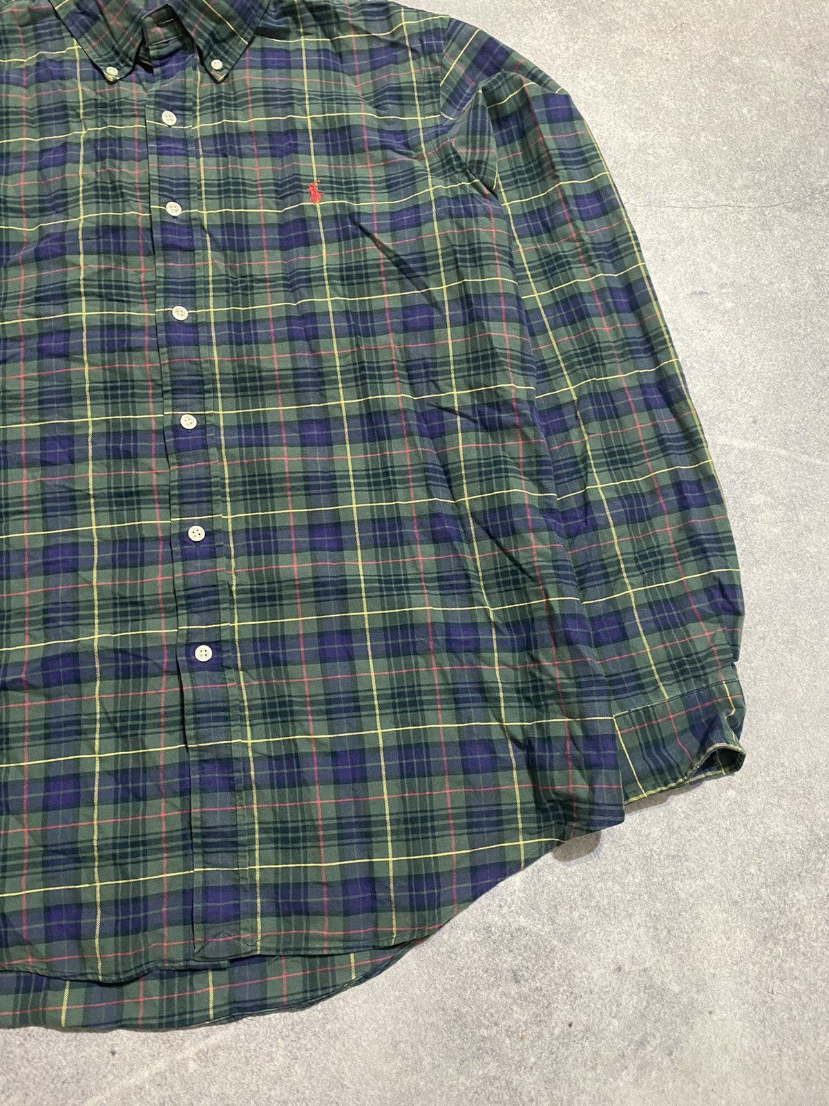 Polo Ralph Lauren × Ralph Lauren Polo Ralph Lauren Plaid Green Shirt Buttons Up Size US L / EU 52-54 / 3 - 3 Thumbnail