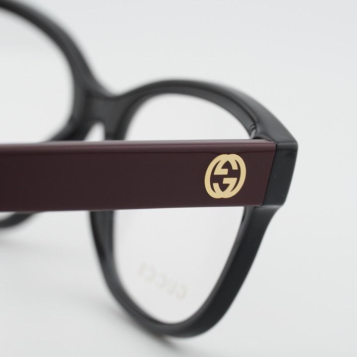 Gucci Gucci GG1340O 009 Eyeglasses Shiny Black/Red 54mm Square Size ONE SIZE - 7 Thumbnail