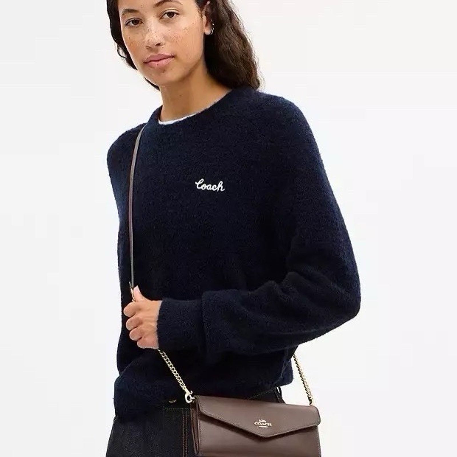 Coach NWT Coach Klare Wallet Chain CBI22 leather Gold/Dark Stone Size ONE SIZE - 6 Thumbnail