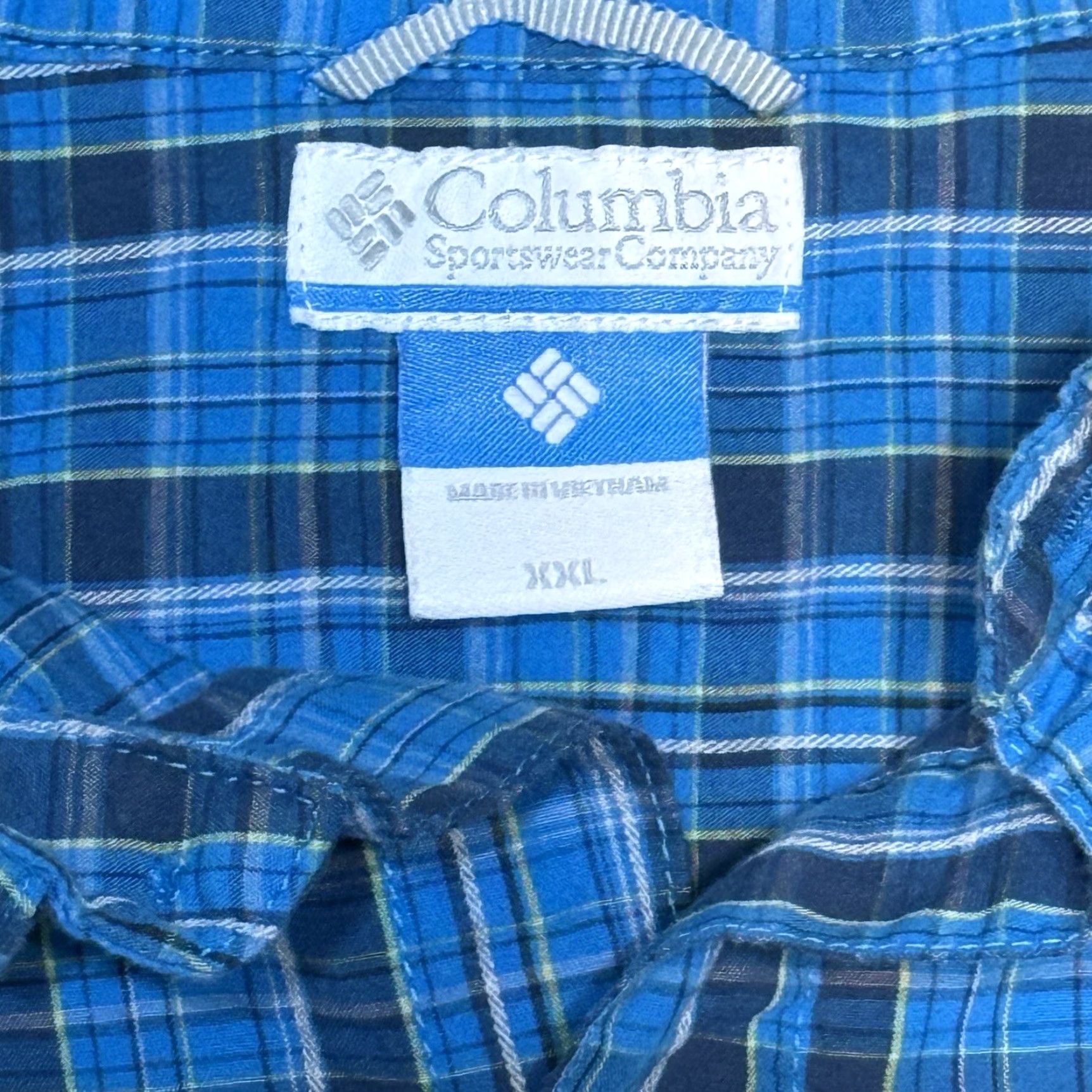 Vintage VINTAGE Columbia Men's Shirt Button-Up Long Sleeve 2XL Blue Plaid Mens Size US XXL / EU 58 / 5 - 2 Thumbnail