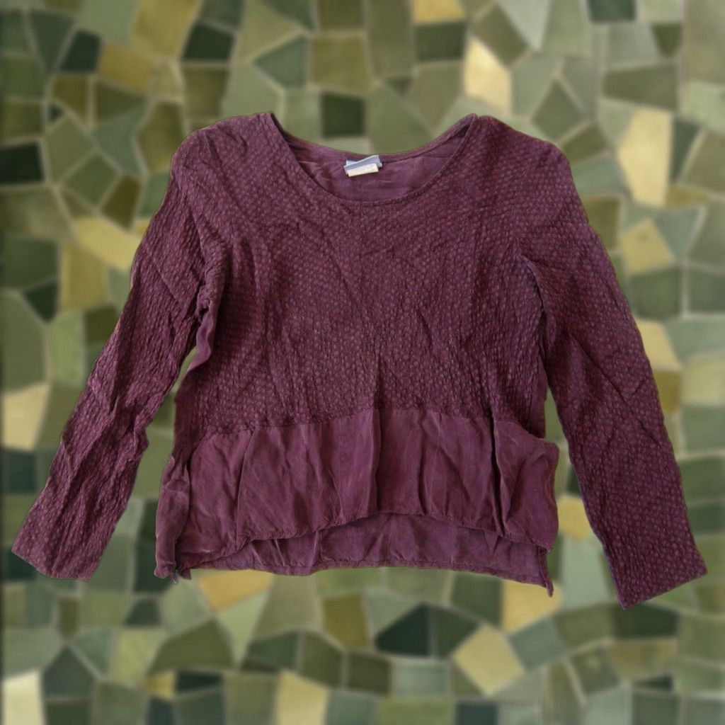 Vintage VINTAGE Rabbit Blouse Shirt 6 Petite Red Long Sleeve Tunic Top Women Size M / US 6-8 / IT 42-44 - 1 Thumbnail