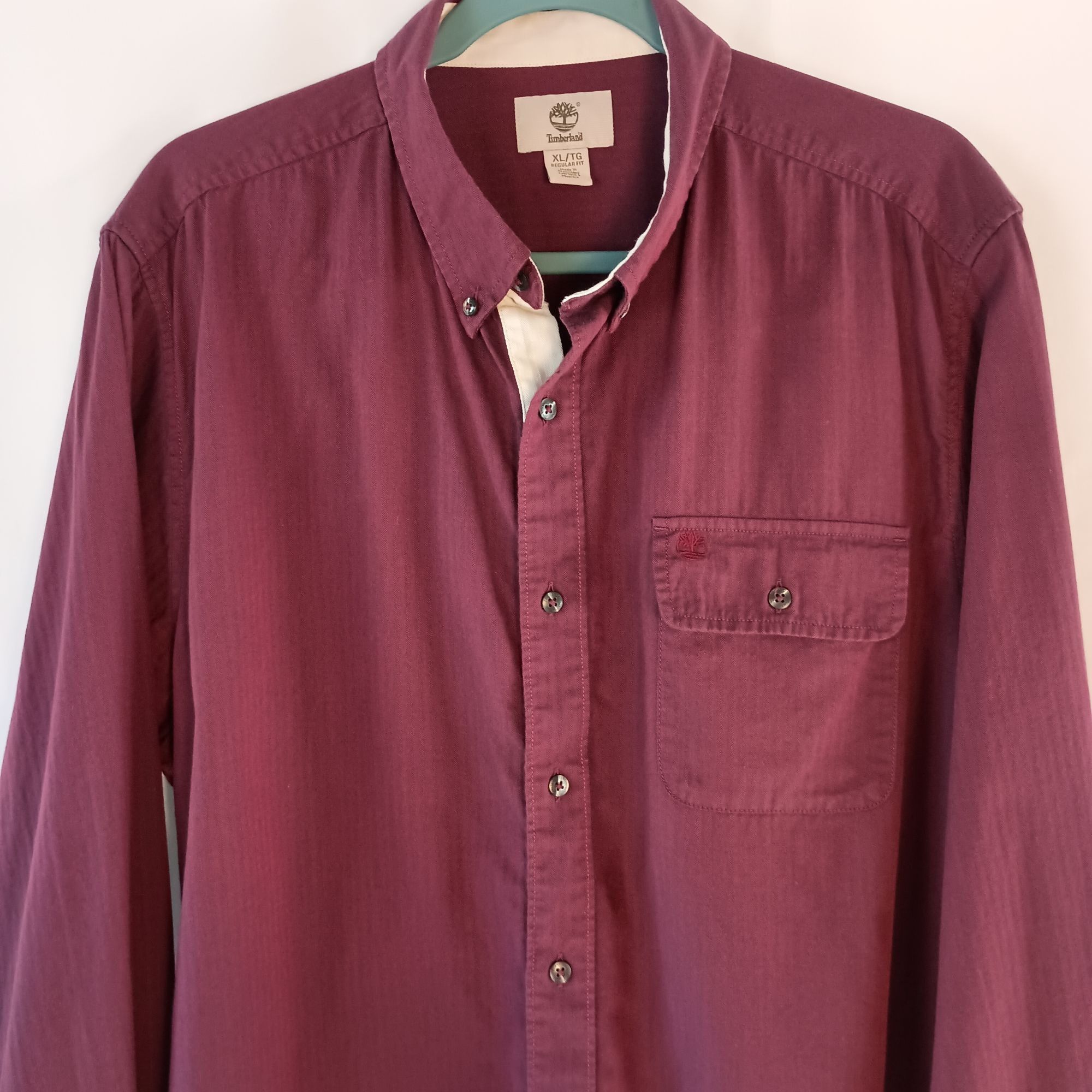 Timberland Timberland Men’s Long Sleeve Button Front Shirt XL Wine Red Size US XL / EU 56 / 4 - 5 Thumbnail
