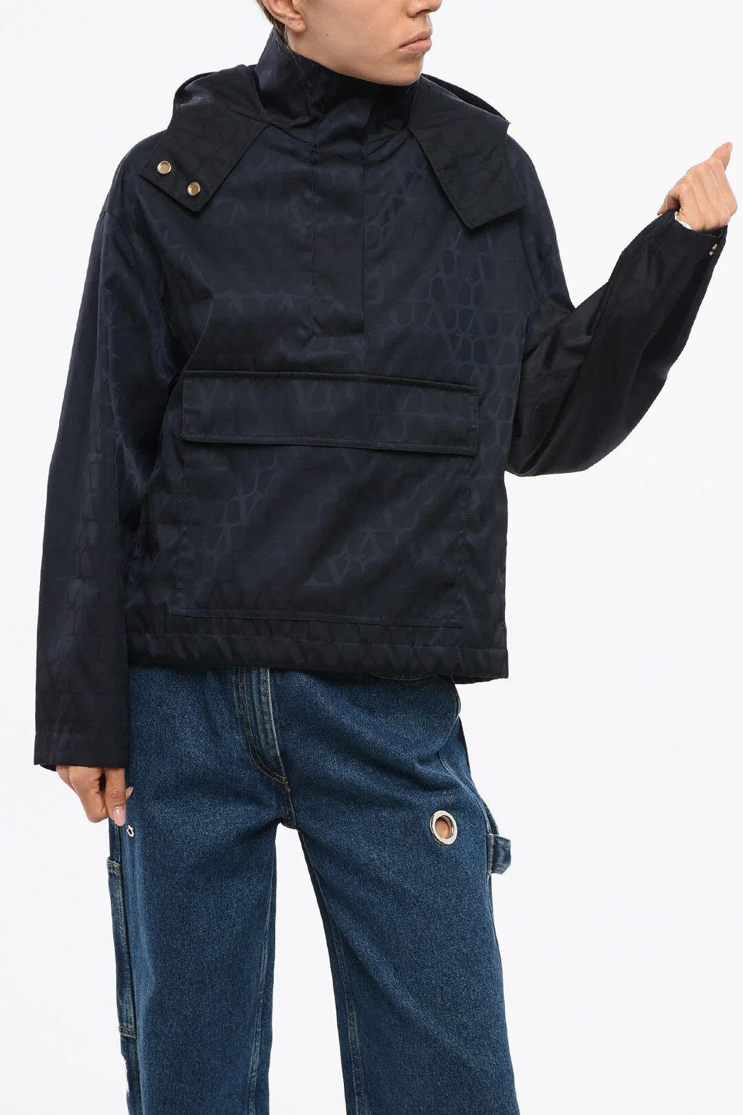 Valentino og1mm0426 Nylon Anorak Jacket in Blue Size M / US 6-8 / IT 42-44 - 1 Thumbnail