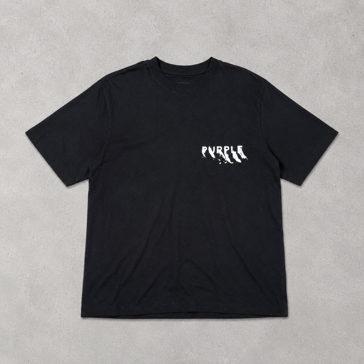 Purple Brand Purple Brand Black Distressed Logo Tee Size Medium Size US M / EU 48-50 / 2 - 2 Thumbnail