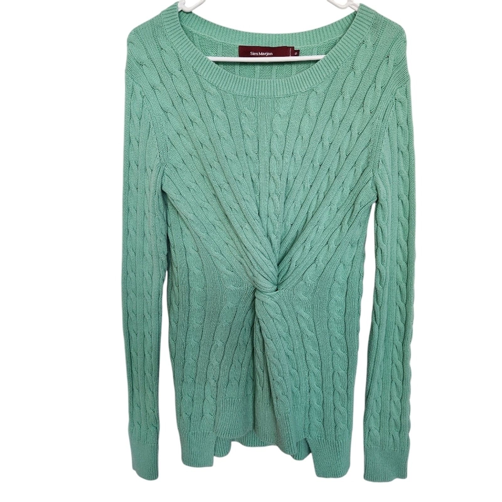 Sies Marjan Sies Marjan Cable Knit Twist Sweater Mint Green S Cozycore Size S / US 4 / IT 40 - 1 Thumbnail