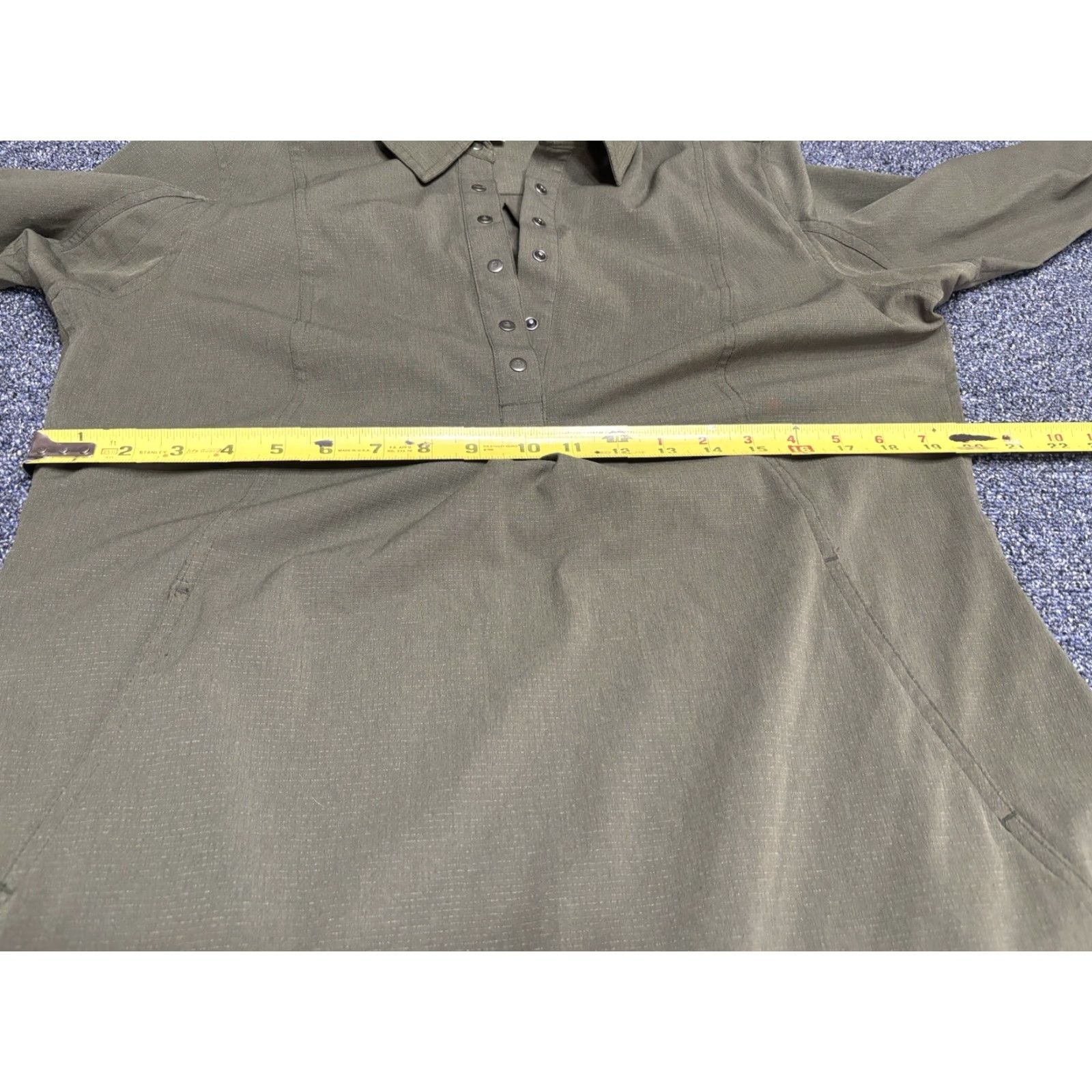 Vintage Duluth Shirt Dress Womens M Army Green Cotton Pockets Knee Length Collared Denim Heavy Weight Size M / US 6-8 / IT 42-44 - 3 Thumbnail