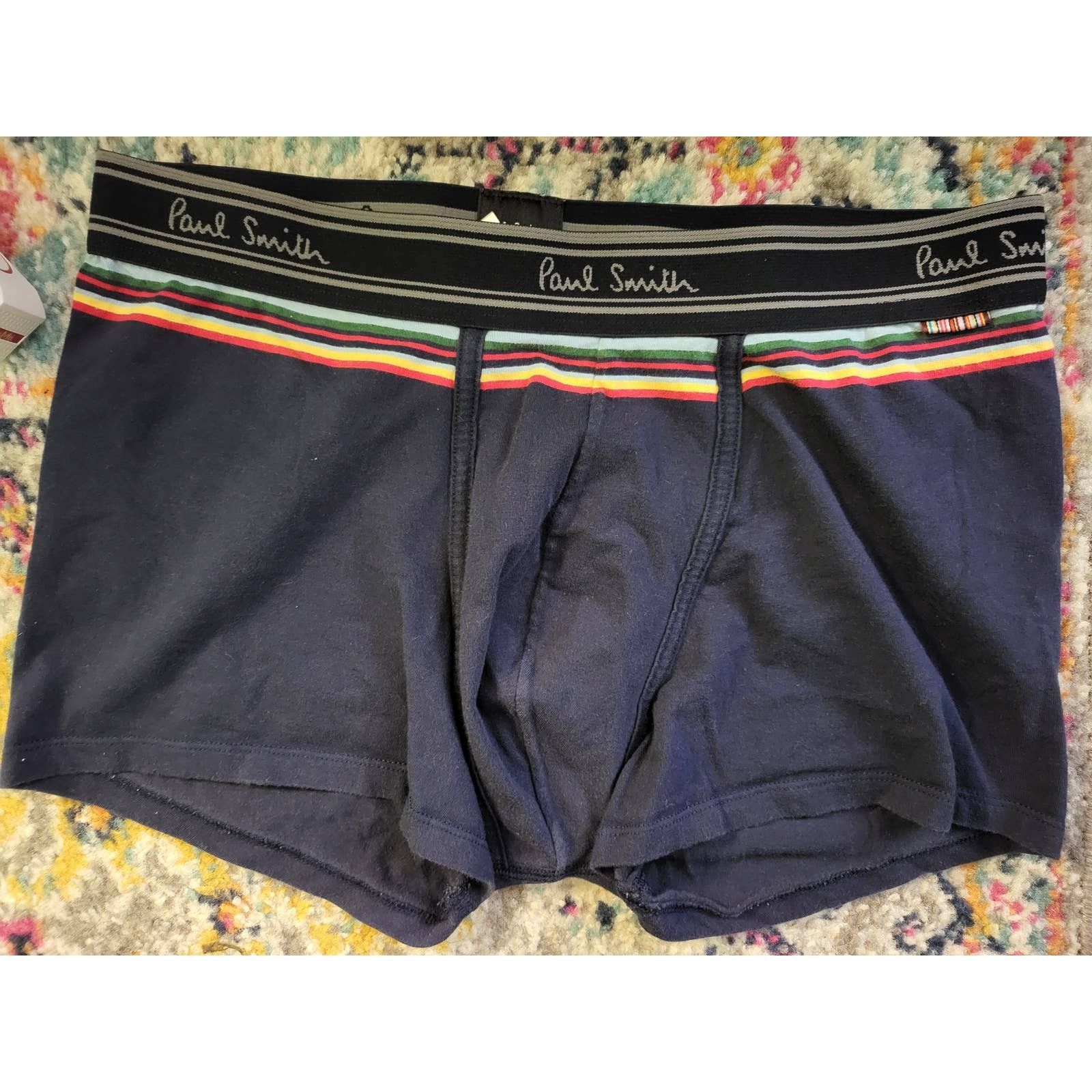 Paul Smith Paul Smith Striped Boxer Underwear Men's Genuine M Dark Blue Size 30 - 1 Thumbnail
