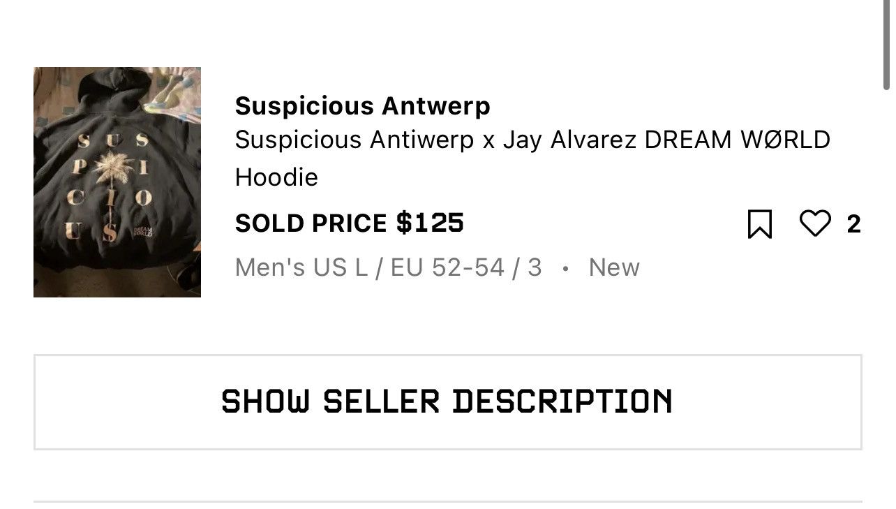 Suspicious Antwerp Suspicious Antwerp x Jay Alvarez Dream World hoodies mens Size US M / EU 48-50 / 2 - 7 Thumbnail
